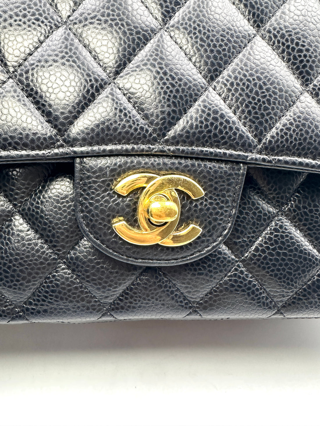 Chanel Classic Flap Black Quilted Calfskin Chain Bag With Gold Hardware(28***31) G083
