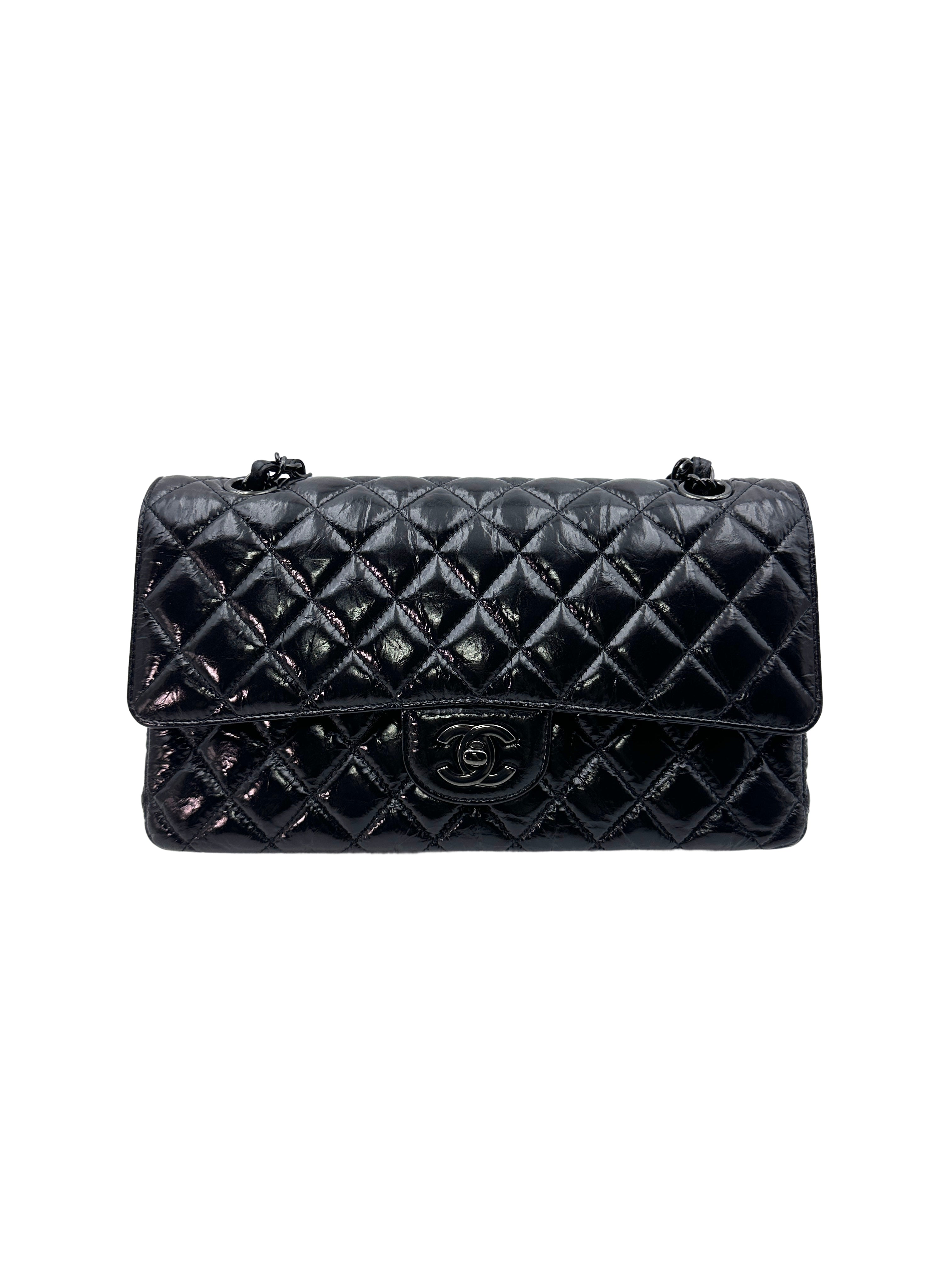 Chanel Classic Flap Black Quilted Calfskin Chain Shoulder Bag(29***34) G084