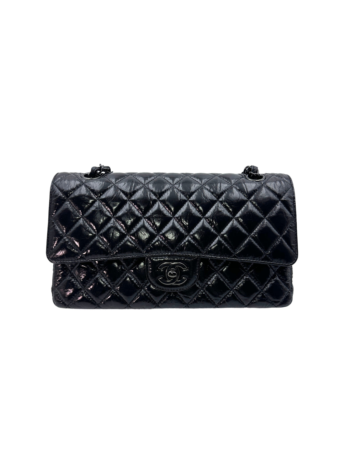 Chanel Classic Flap Black Quilted Calfskin Chain Shoulder Bag(29***34) G084