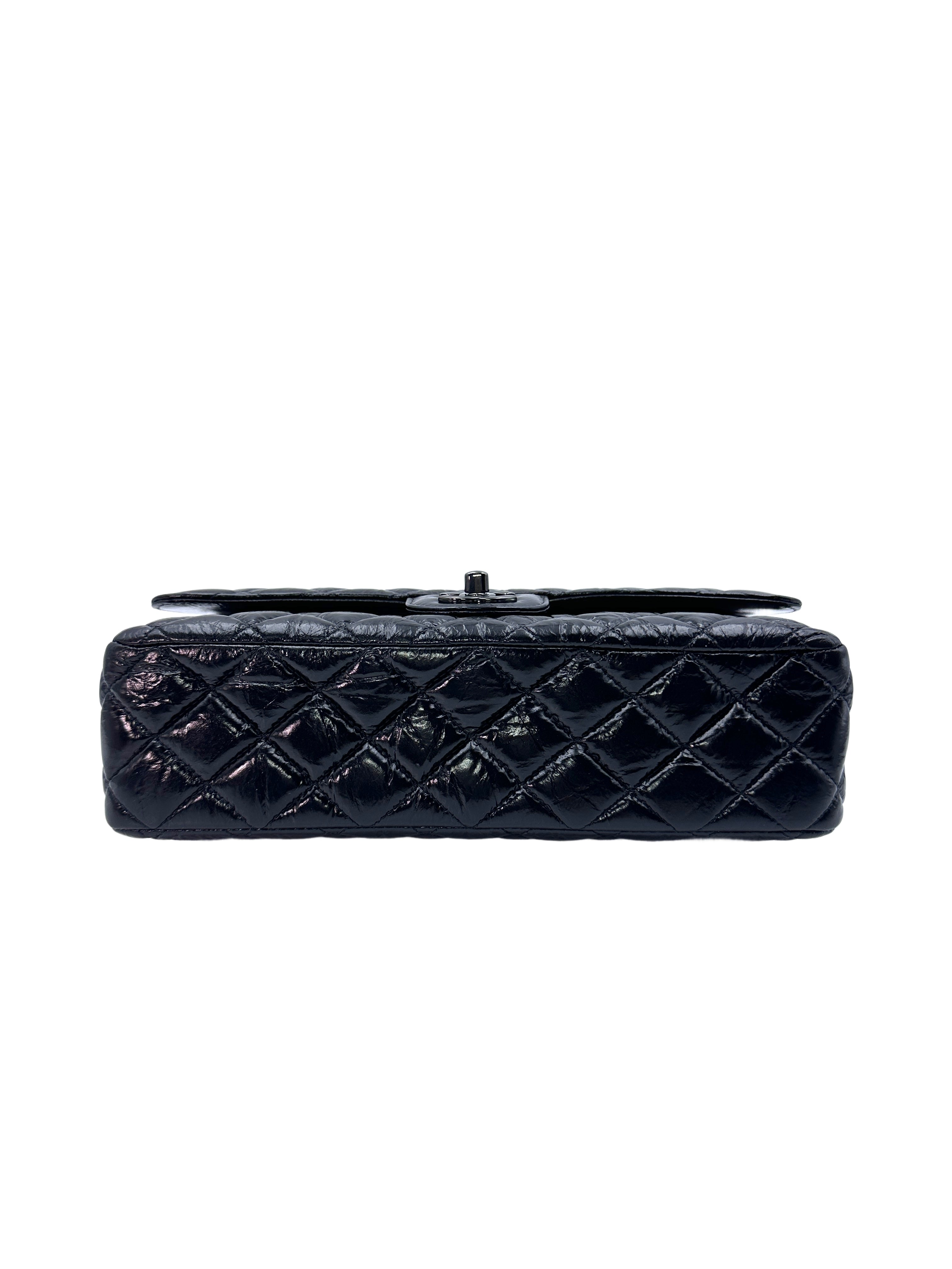Chanel Classic Flap Black Quilted Calfskin Chain Shoulder Bag(29***34) G084