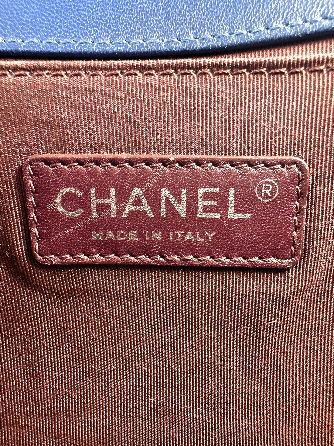 Chanel LeBoy Navy Blue Chevron Quilted Calfskin Flap Bag With Silver Buckle(20***05) G087