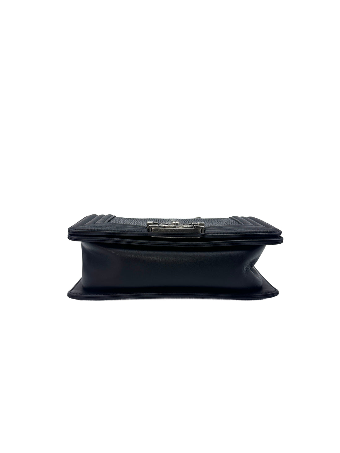 Chanel LeBoy Black Stingray Leather Small Size Flap Bag With Silver Buckle(22***86) CC1375-1