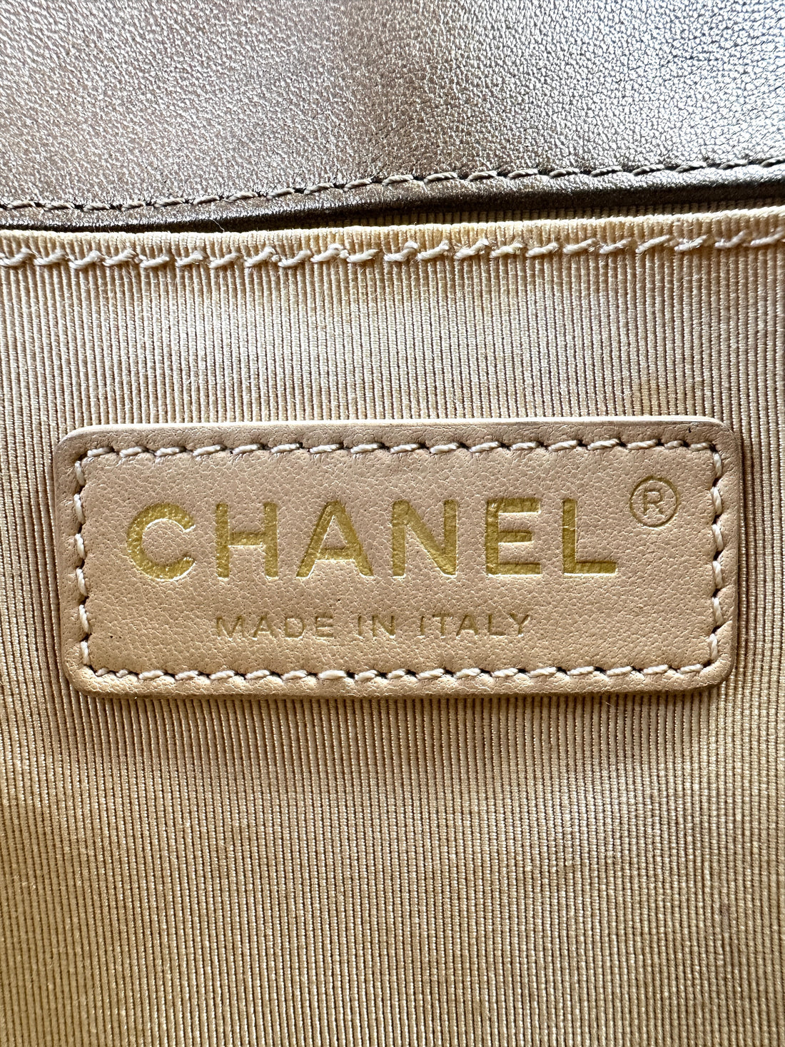 Chanel LeBoy Gold Quilted Leather Medium Size Flap Bag With Gold Buckle(16***32) CC1375