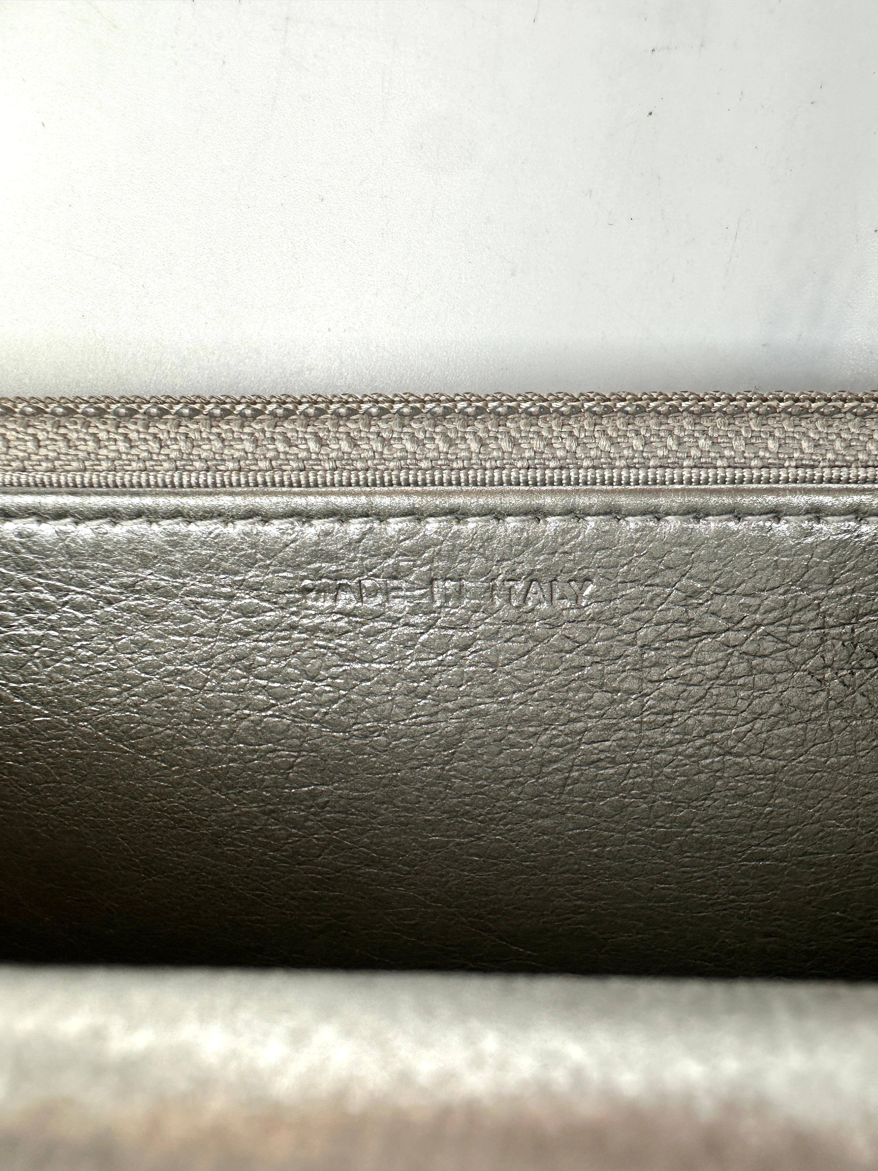 Chanel Chevron V Stitch Sliver Leather Wallet On Chain With Silver Buckle(22***94) CC1381