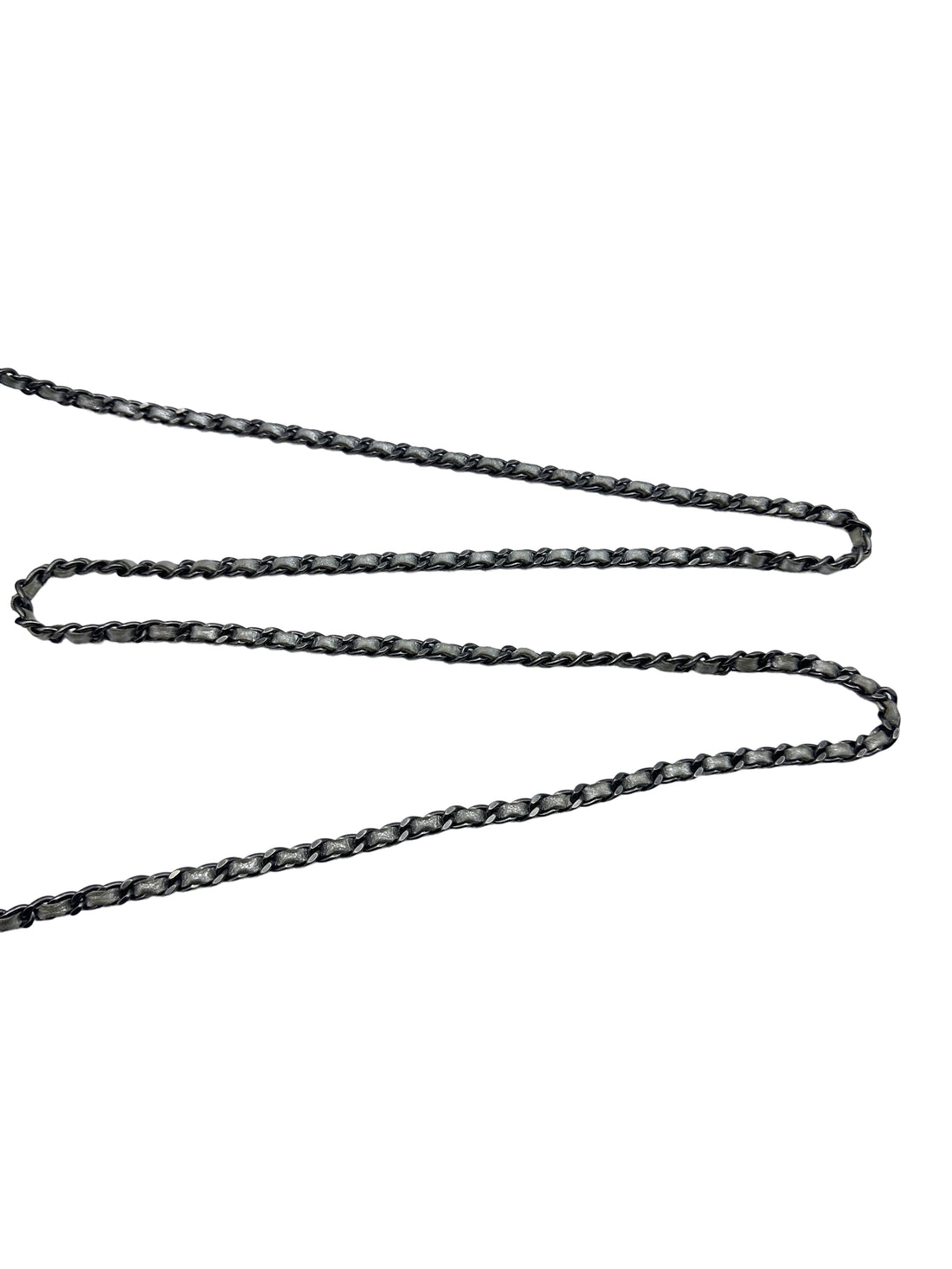 Chanel Chevron V Stitch Sliver Leather Wallet On Chain With Silver Buckle(22***94) CC1381