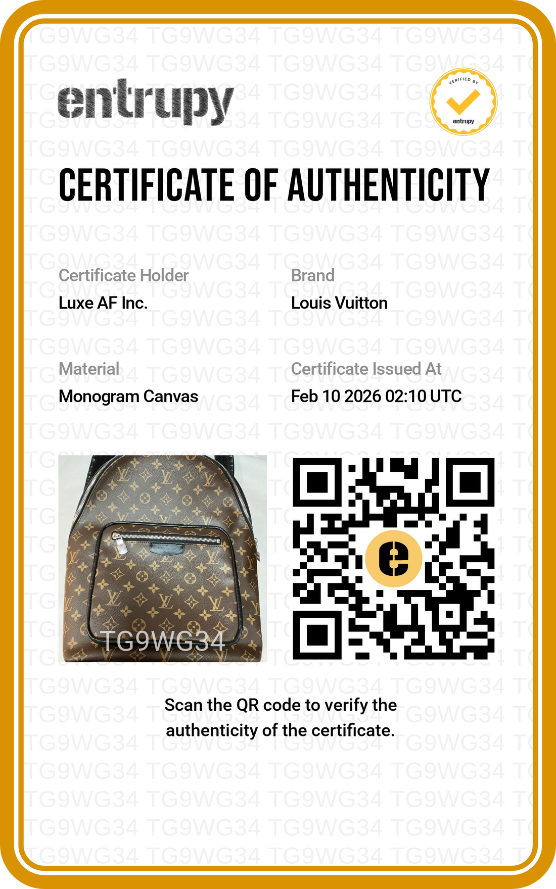 Louis Vuitton Josh Borwn Monogram Leather Backpack LV1864