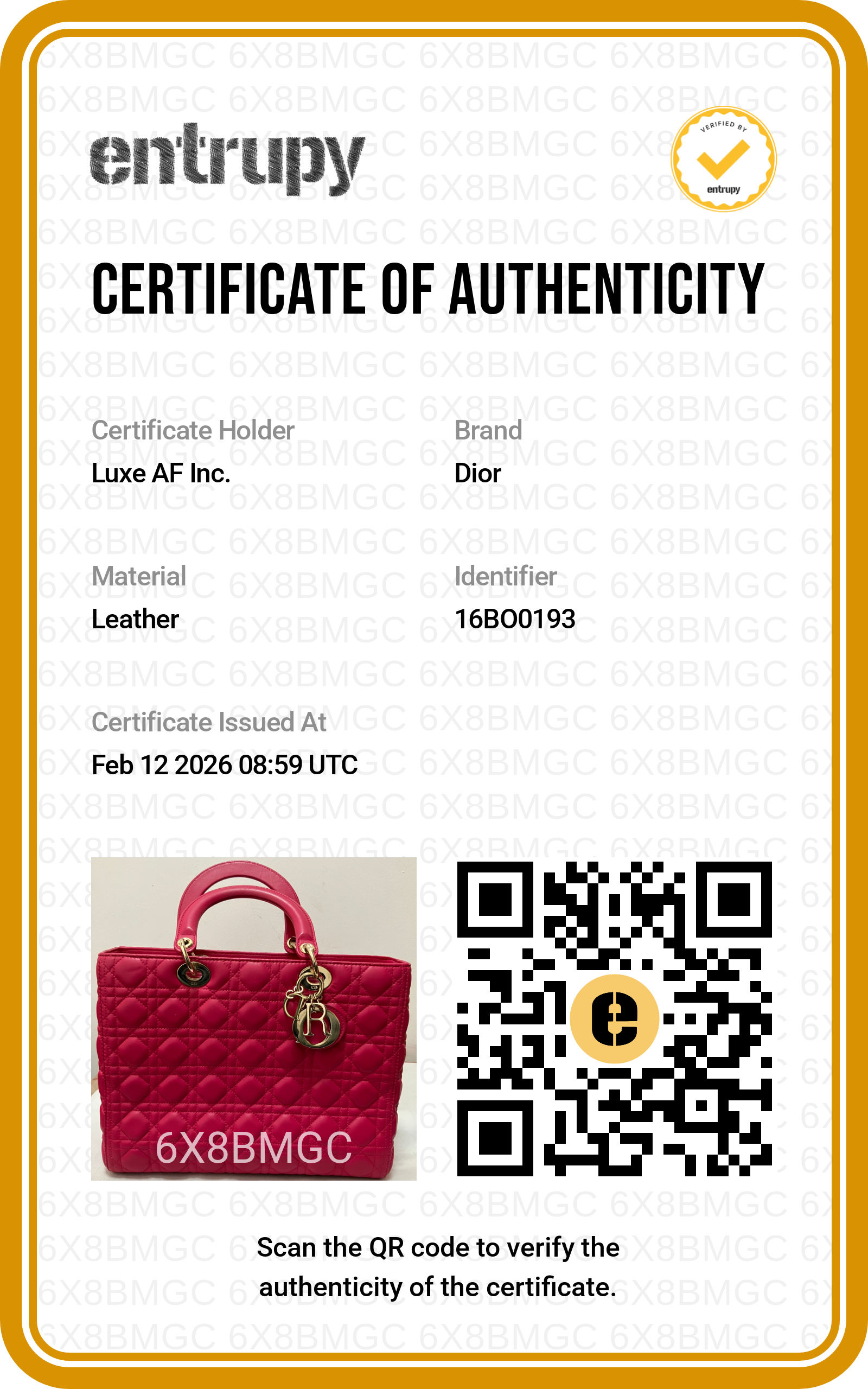 Christian Dior Lady Dior Pink Cannage Lambskin Handle Bag With Gold Charms DR481
