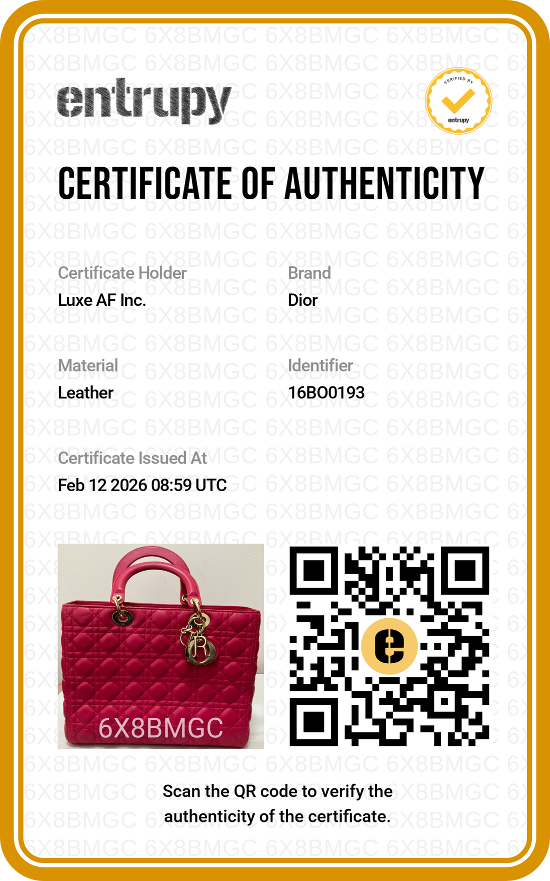 Christian Dior Lady Dior Pink Cannage Lambskin Handle Bag With Gold Charms DR481