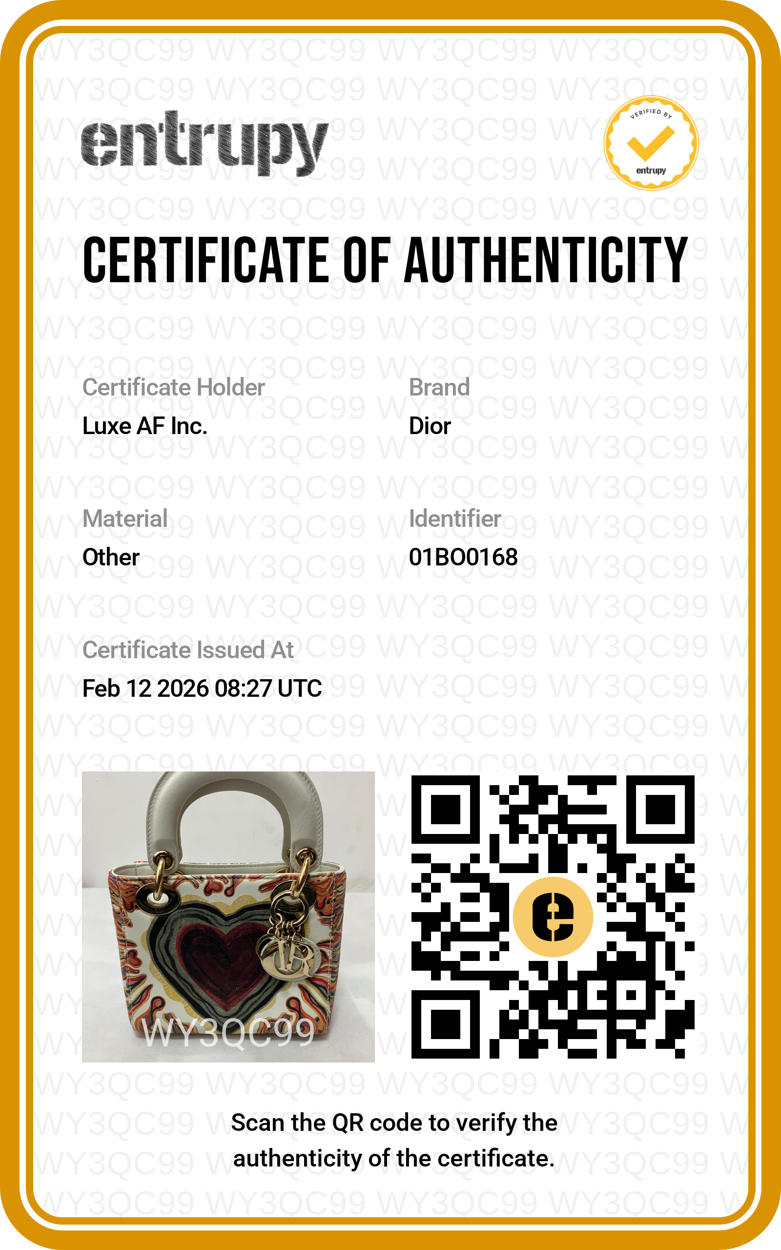 Christian Dior Lady Dior Amour Embroidered Heart Print Handle Bag With Gold Charms DR480