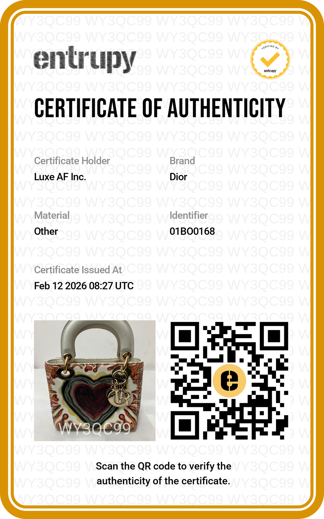Christian Dior Lady Dior Amour Embroidered Heart Print Handle Bag With Gold Charms DR480