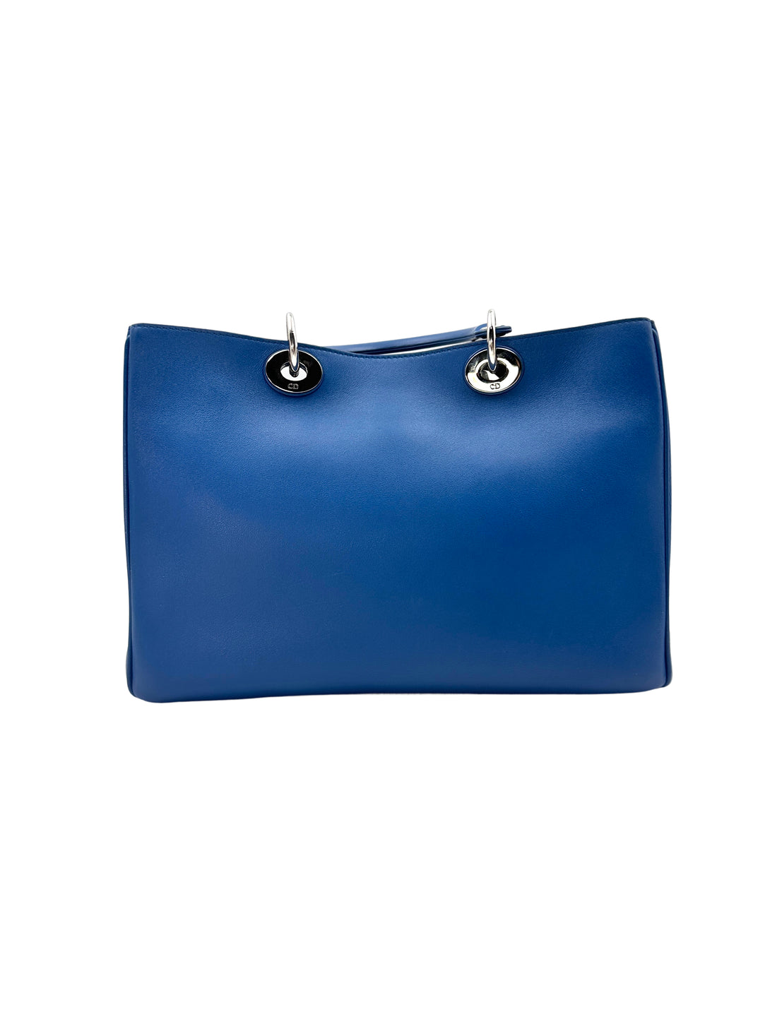 Christian Dior Diorissimo Blue Leather Handle Bag With Pouch DR479