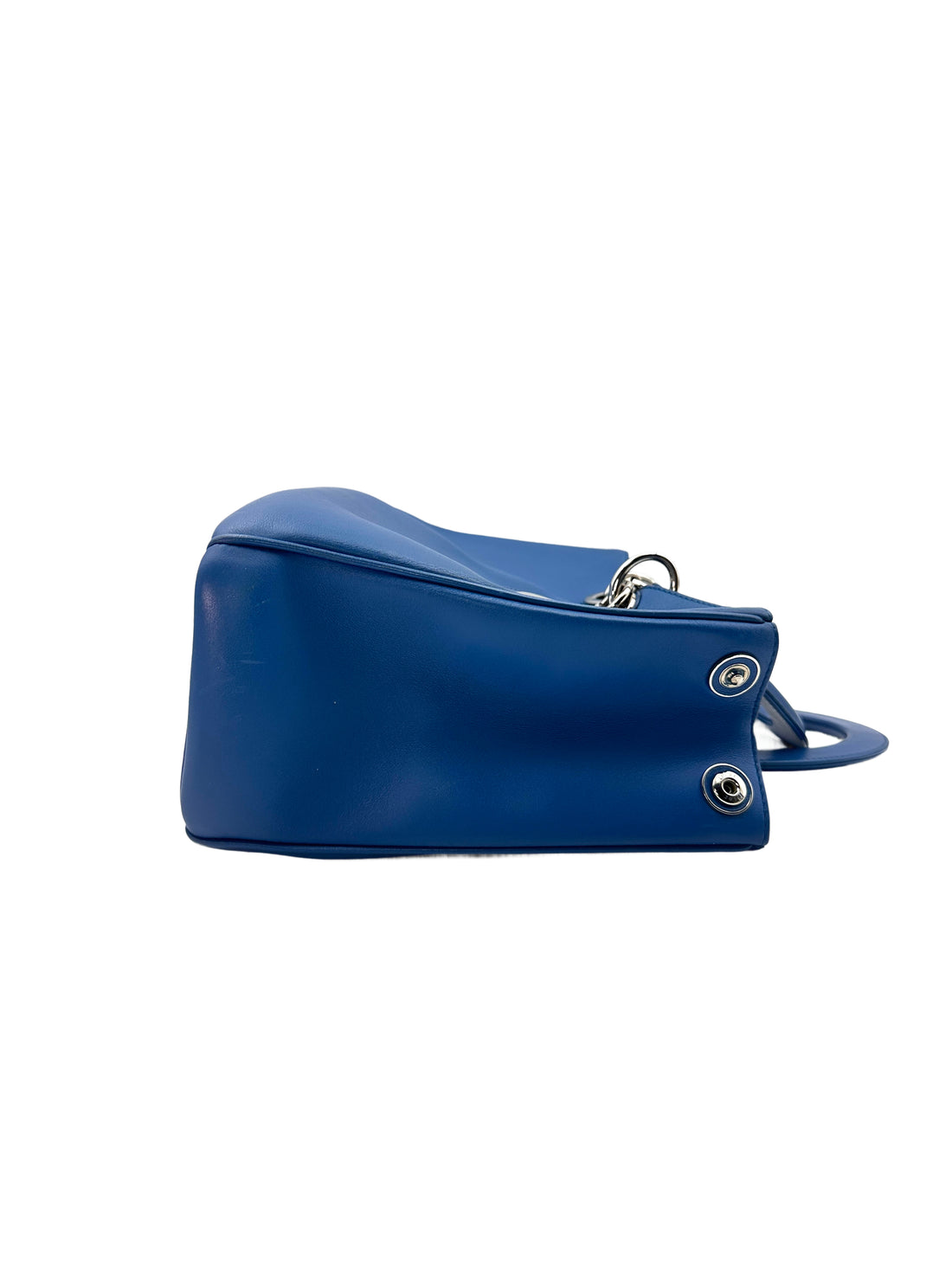 Christian Dior Diorissimo Blue Leather Handle Bag With Pouch DR479