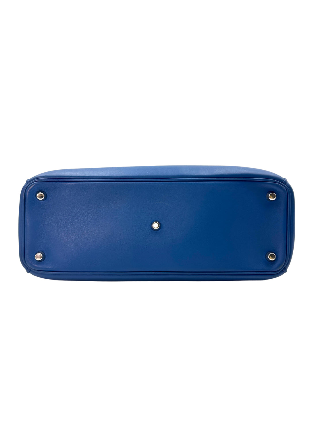 Christian Dior Diorissimo Blue Leather Handle Bag With Pouch DR479