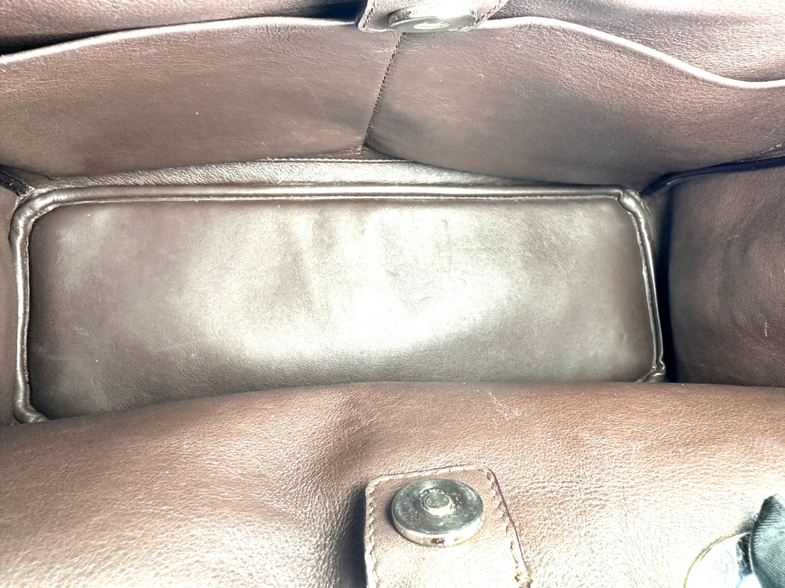 Christian Dior Diorissimo Blue Leather Handle Bag With Pouch DR479