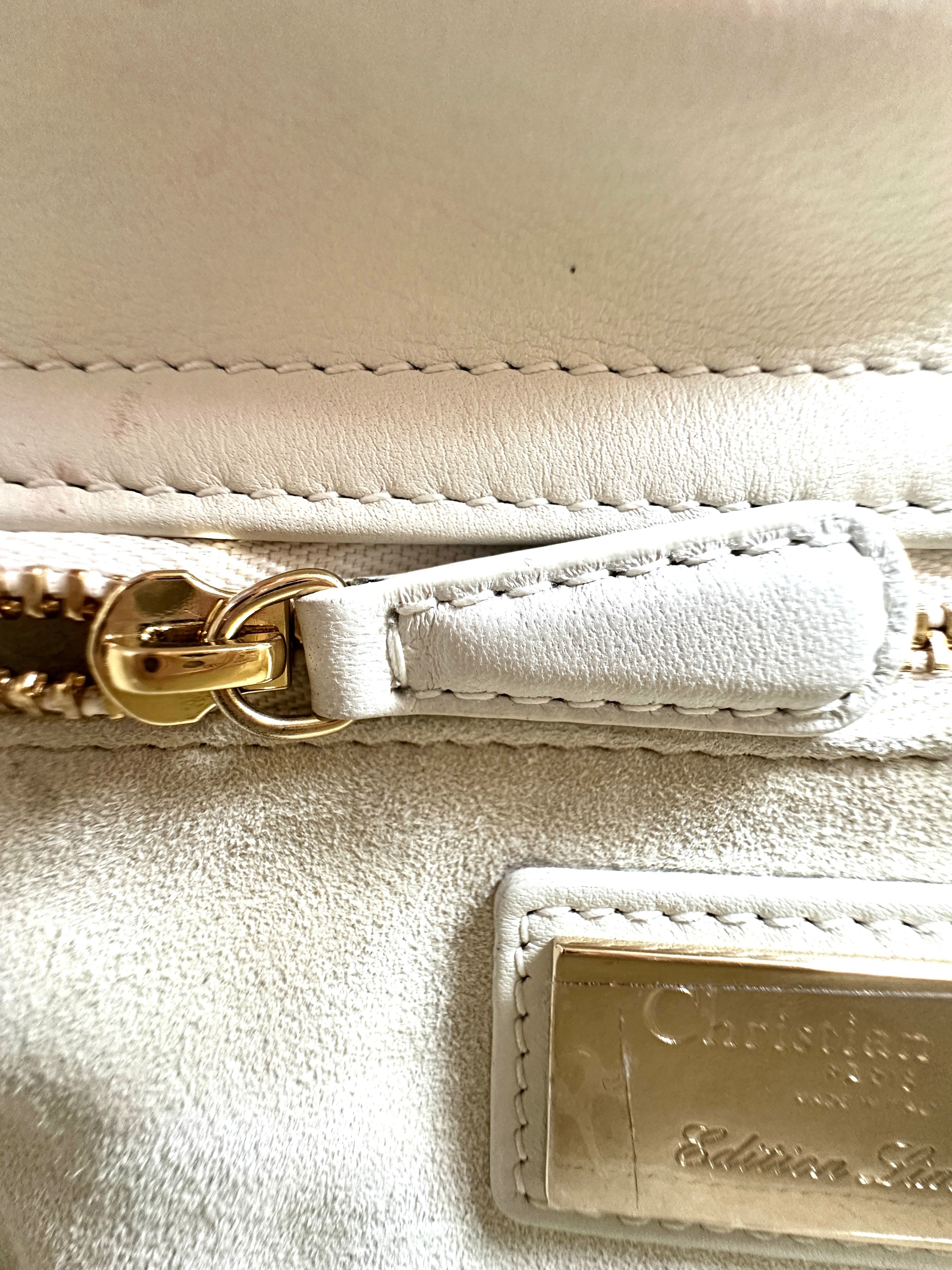 Christian Dior Lady Dior Amour Embroidered Heart Print Handle Bag With Gold Charms DR480