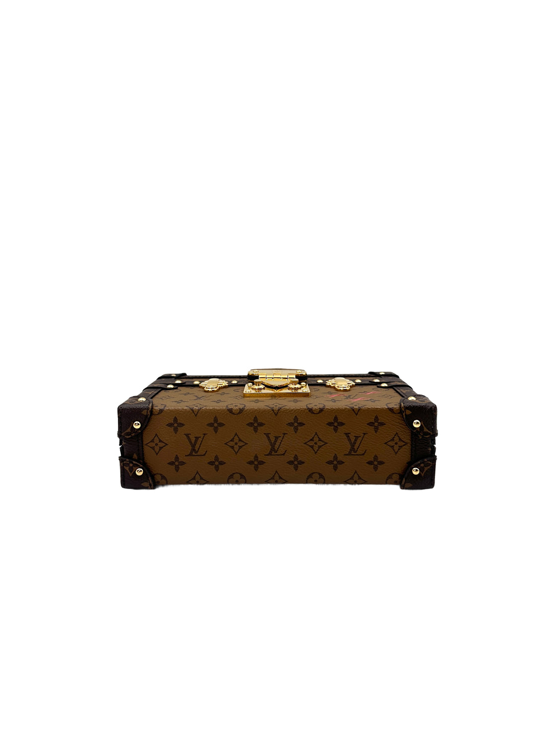 Louis Vuitton Petite Malle Brown Monogram Leather Bag With Gold Hardware LV1869