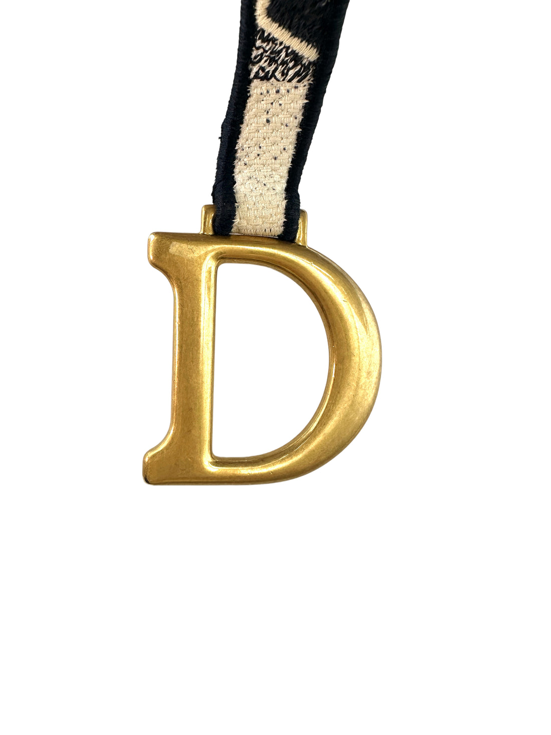 Christian Dior Navy/White Stars Embroidered Canvas Medium Size Saddle Bag DR478