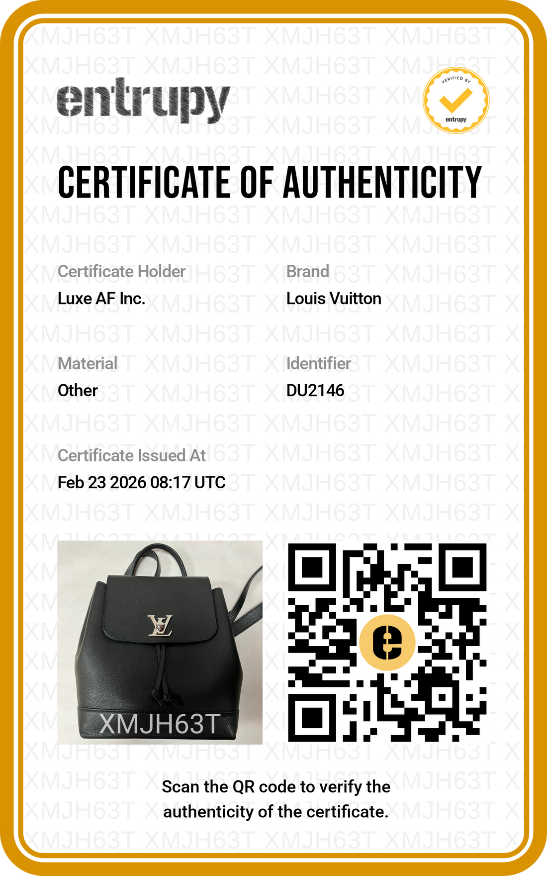 Louis Vuitton Lockme Black Taurillon Leather Backpack LV1878