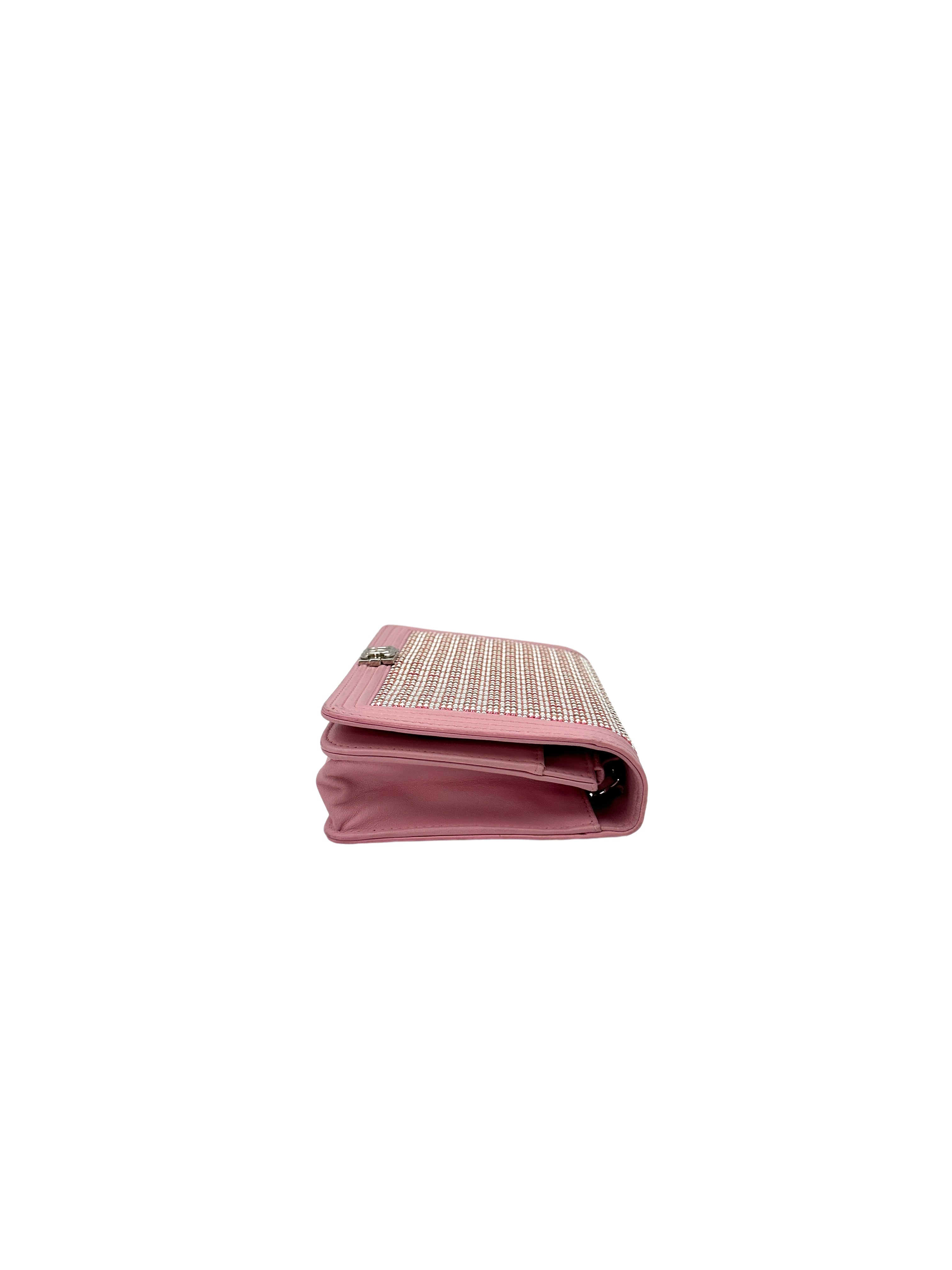 Chanel LeBoy Pink Woven Beads Lambskin Wallet On Chain(23***61) CC1388