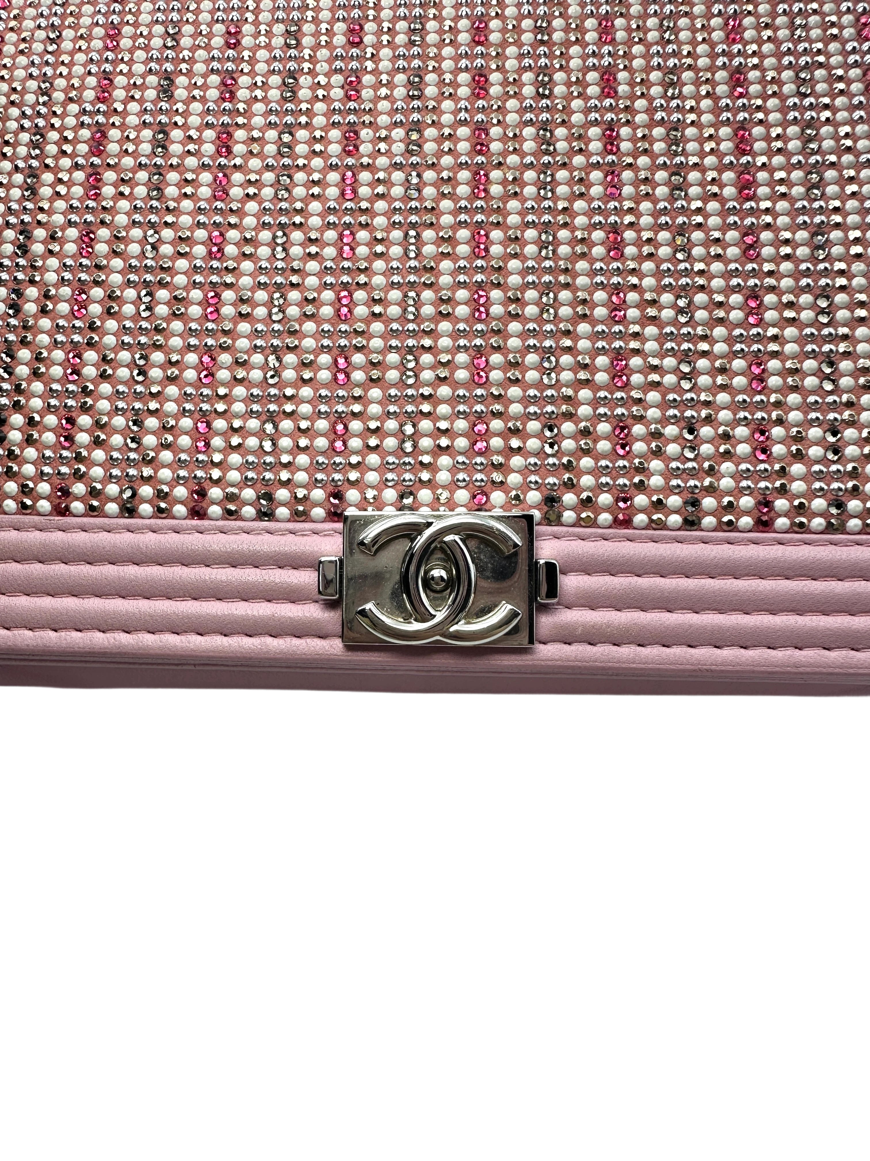 Chanel LeBoy Pink Woven Beads Lambskin Wallet On Chain(23***61) CC1388