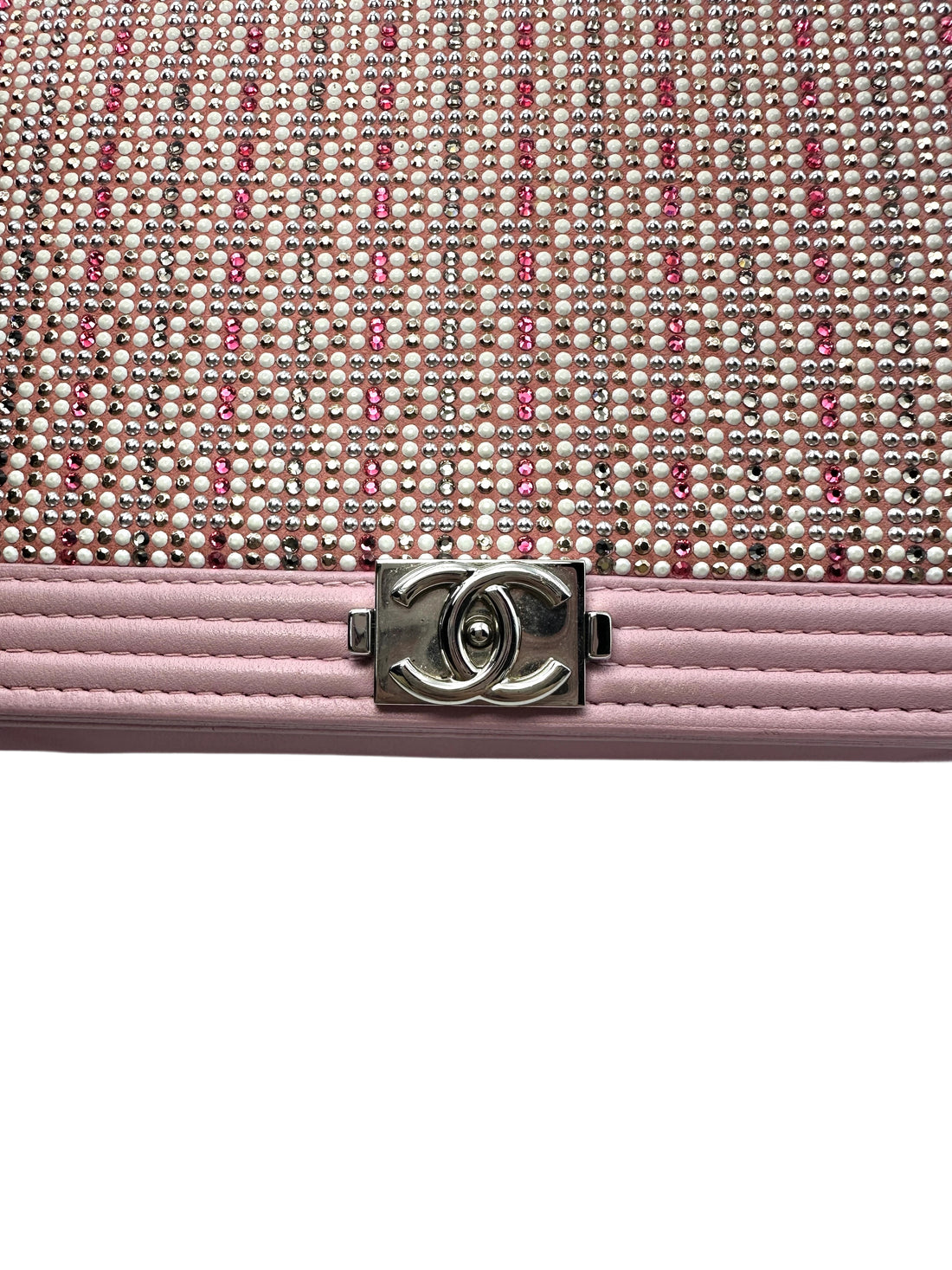 Chanel LeBoy Pink Woven Beads Lambskin Wallet On Chain(23***61) CC1388