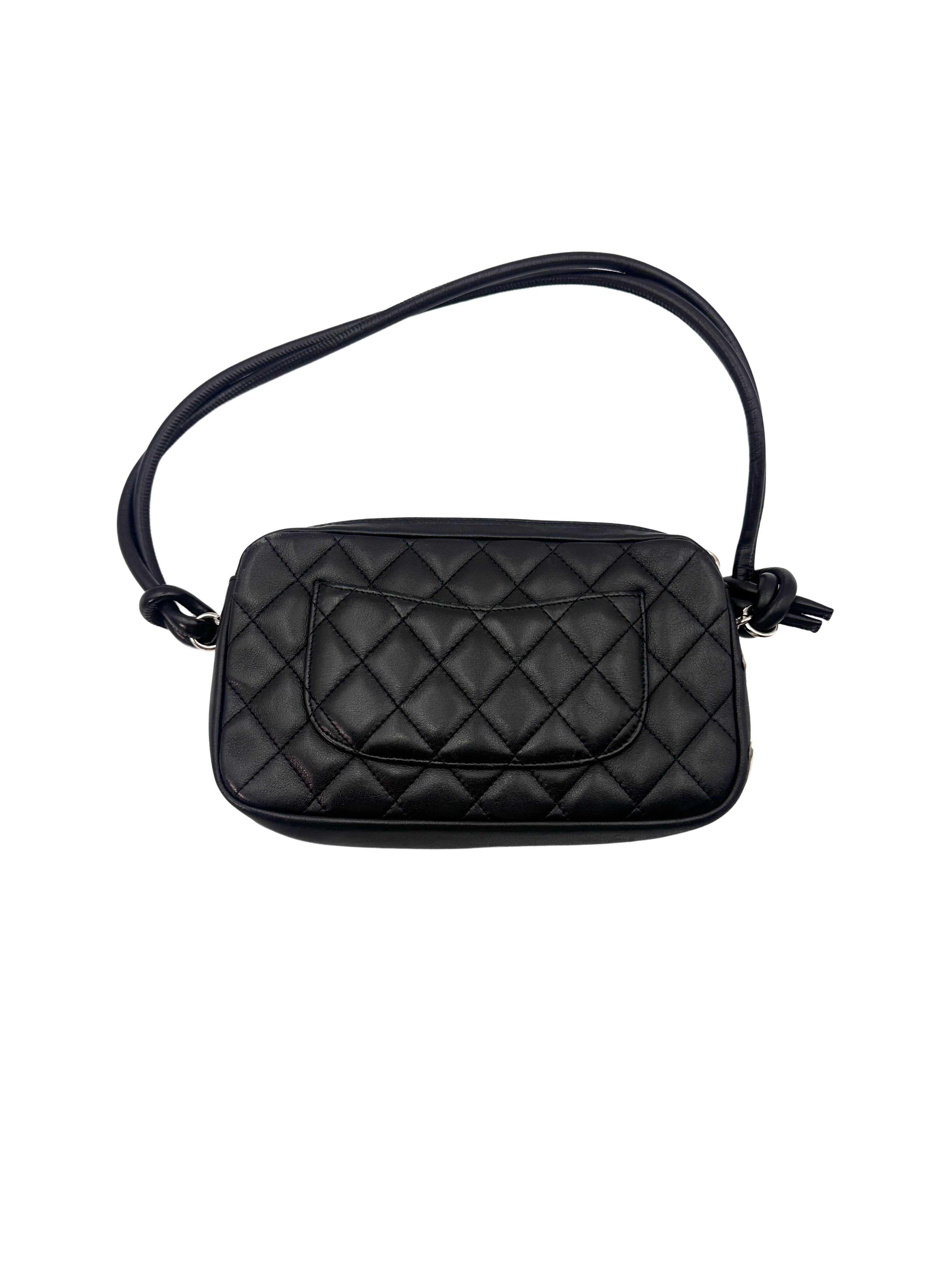 Chanel Cambon Ligne Black Quilted Crossbody Bag With White Logo(10***99)