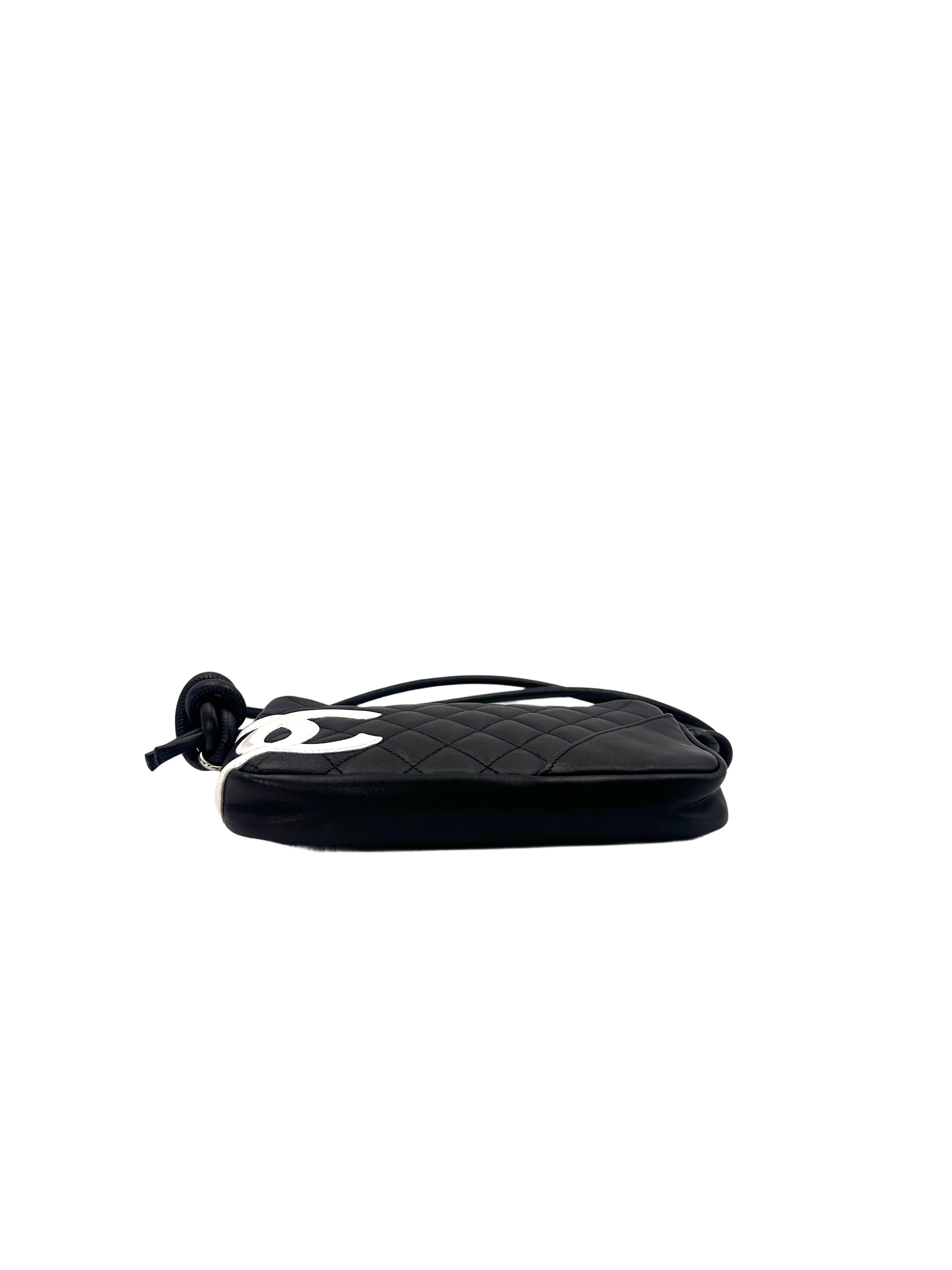 Chanel Cambon Ligne Black Quilted Crossbody Bag With White Logo(10***99)