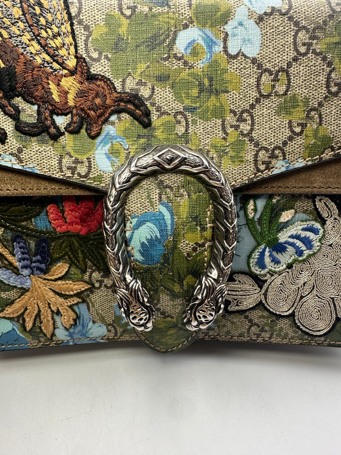 Gucci Dionysus Blooms & Bee Print Embroidered Chain Bag GG625