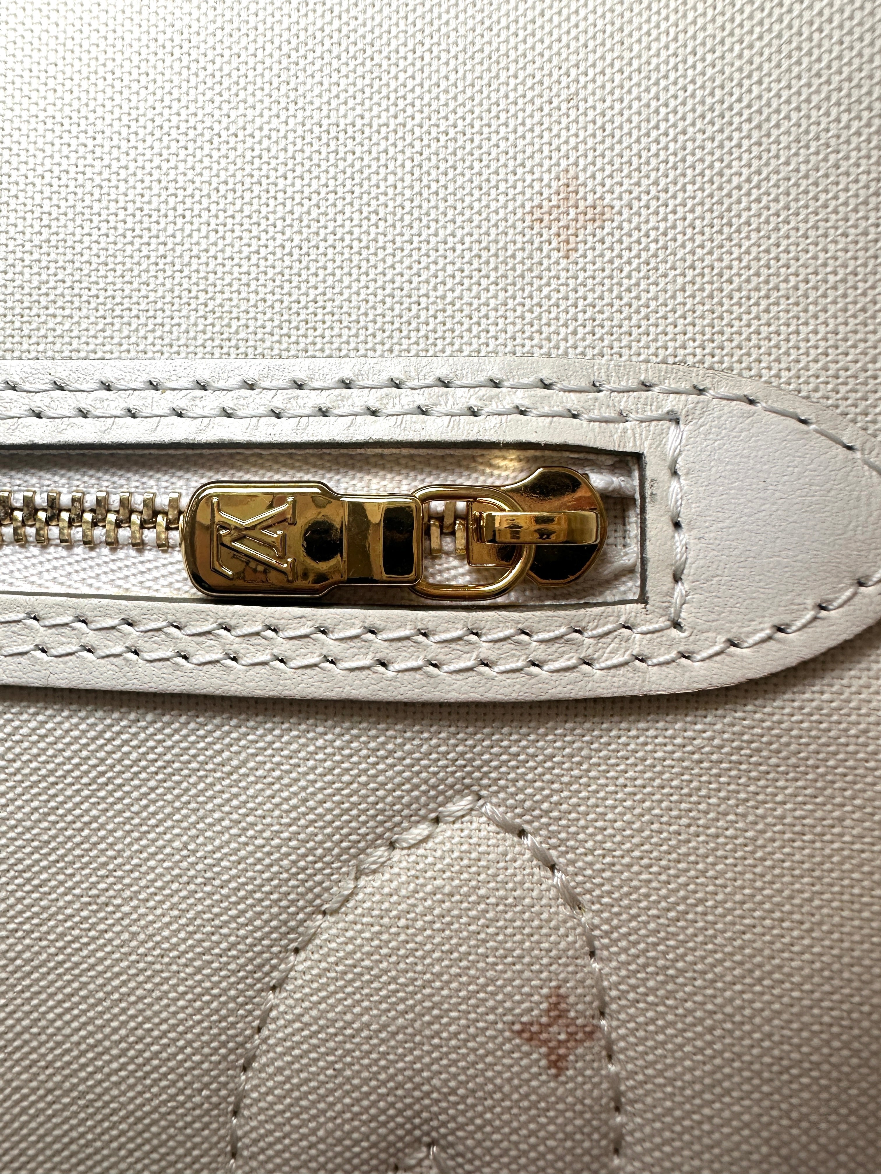 Louis Vuitton "Spring In The City" Neverfull Sunsetset Kaki Monogram Medium Size Handle Bag With Pouch LV1893