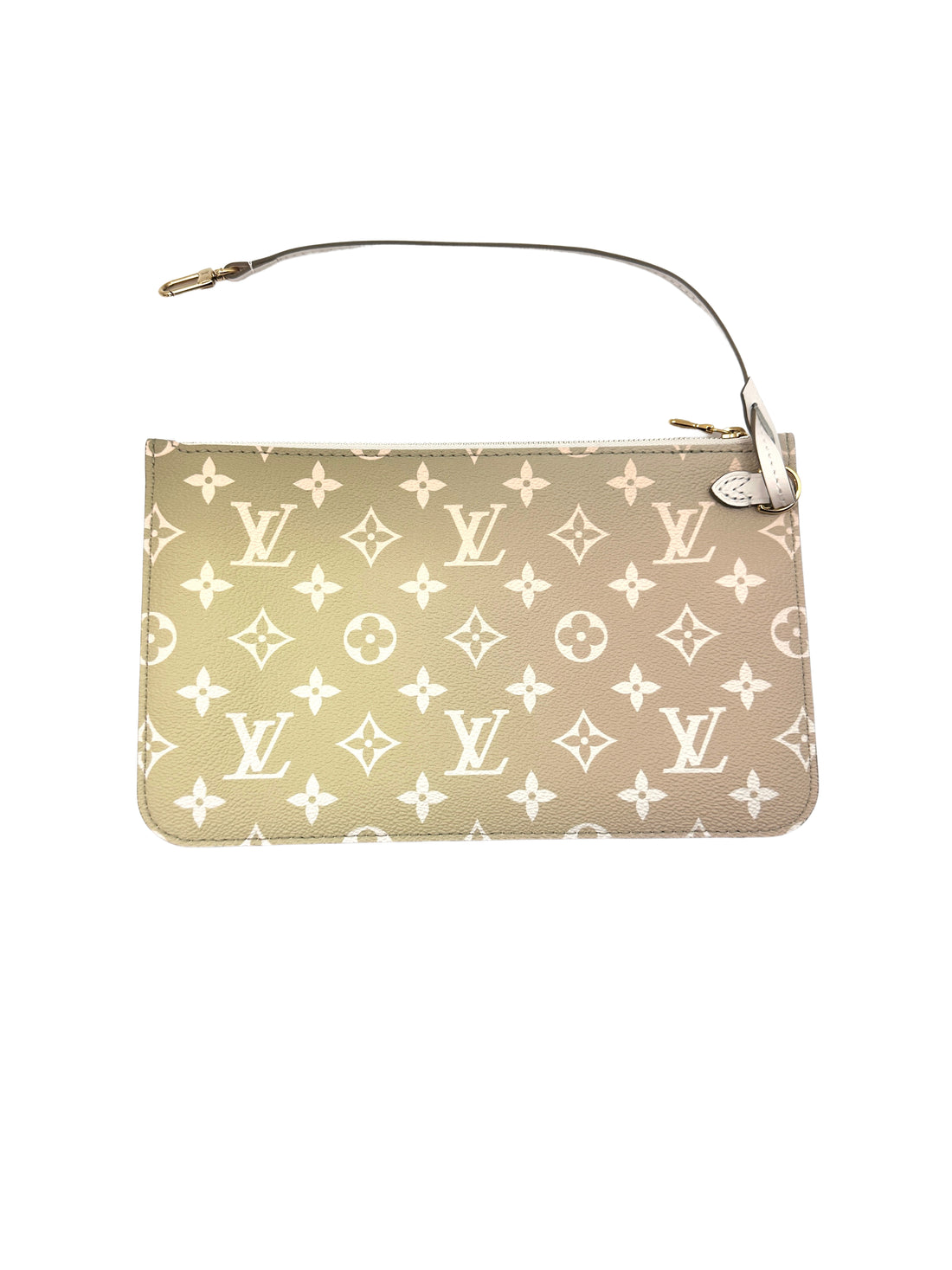 Louis Vuitton "Spring In The City" Neverfull Sunsetset Kaki Monogram Medium Size Handle Bag With Pouch LV1893