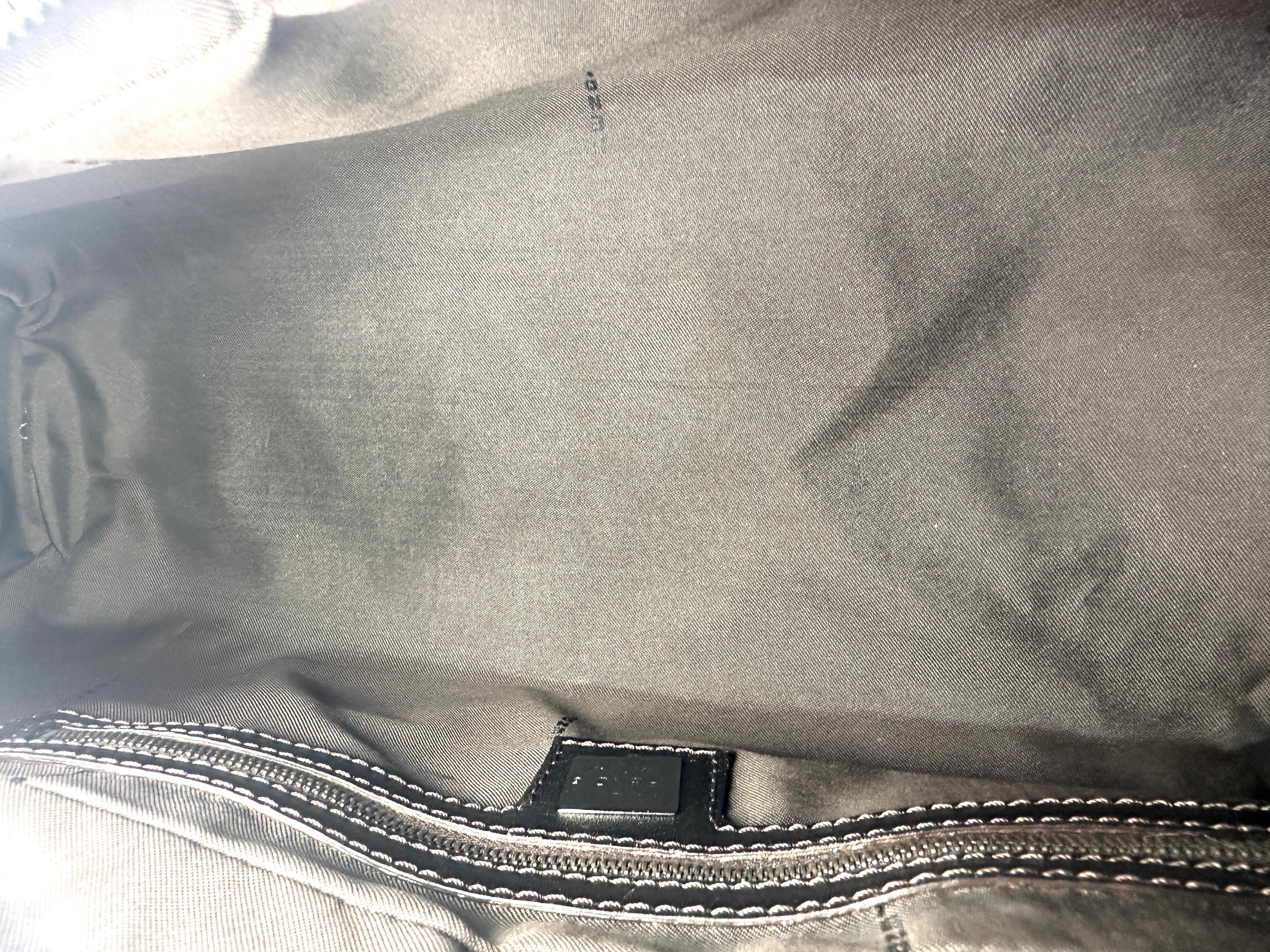 Fendi Zucchino Brwon FF Monogram Handle Bag With Karlito Charm FF83