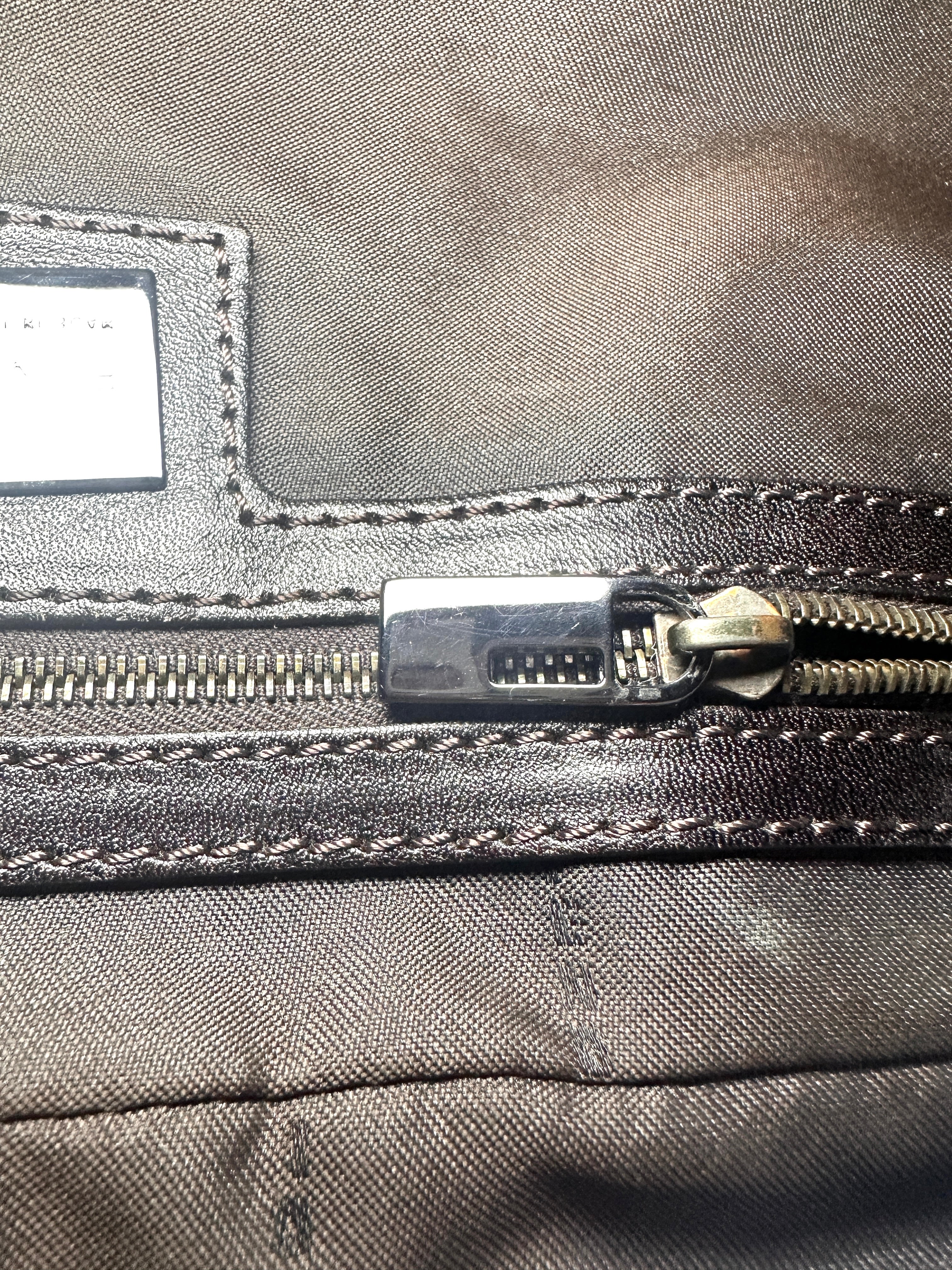 Fendi Zucchino Brwon FF Monogram Handle Bag With Karlito Charm FF83