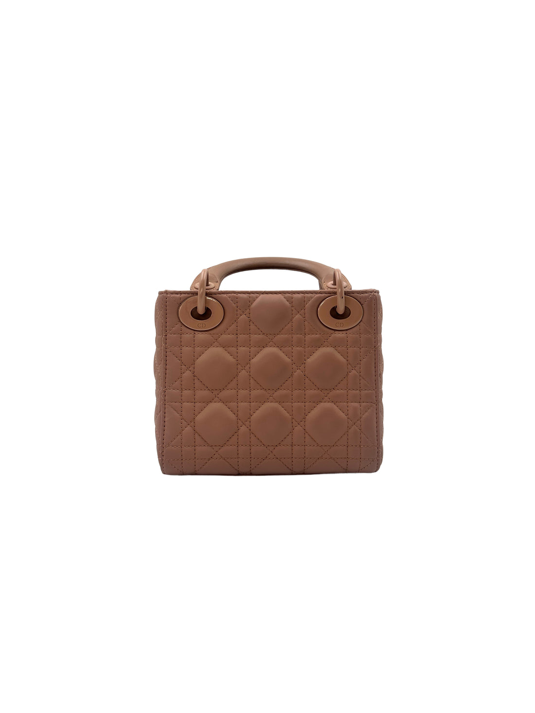 Christian Dior Lady Dior Powder Beige Cannage Leather Handle Bag With Powder Beige Charms DR487