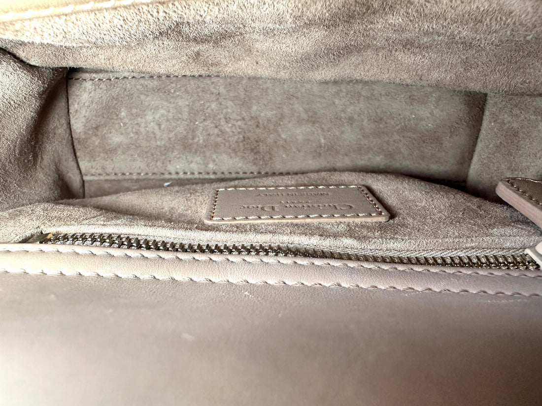 Christian Dior Lady Dior Powder Beige Cannage Leather Handle Bag With Powder Beige Charms DR487