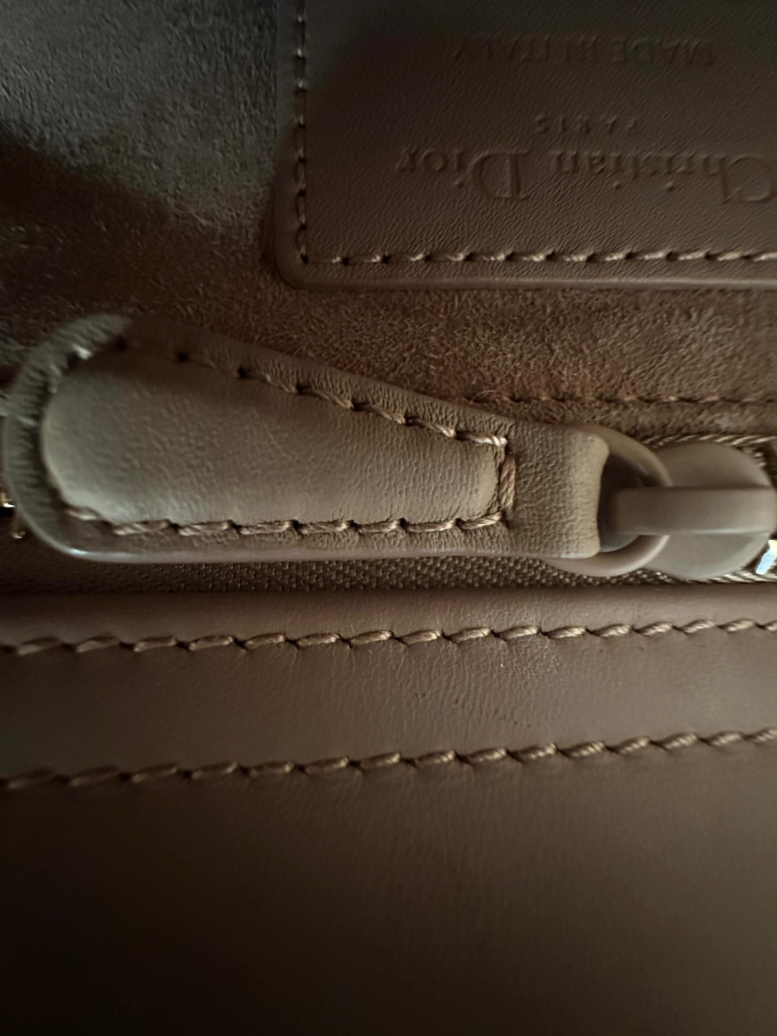 Christian Dior Lady Dior Powder Beige Cannage Leather Handle Bag With Powder Beige Charms DR487