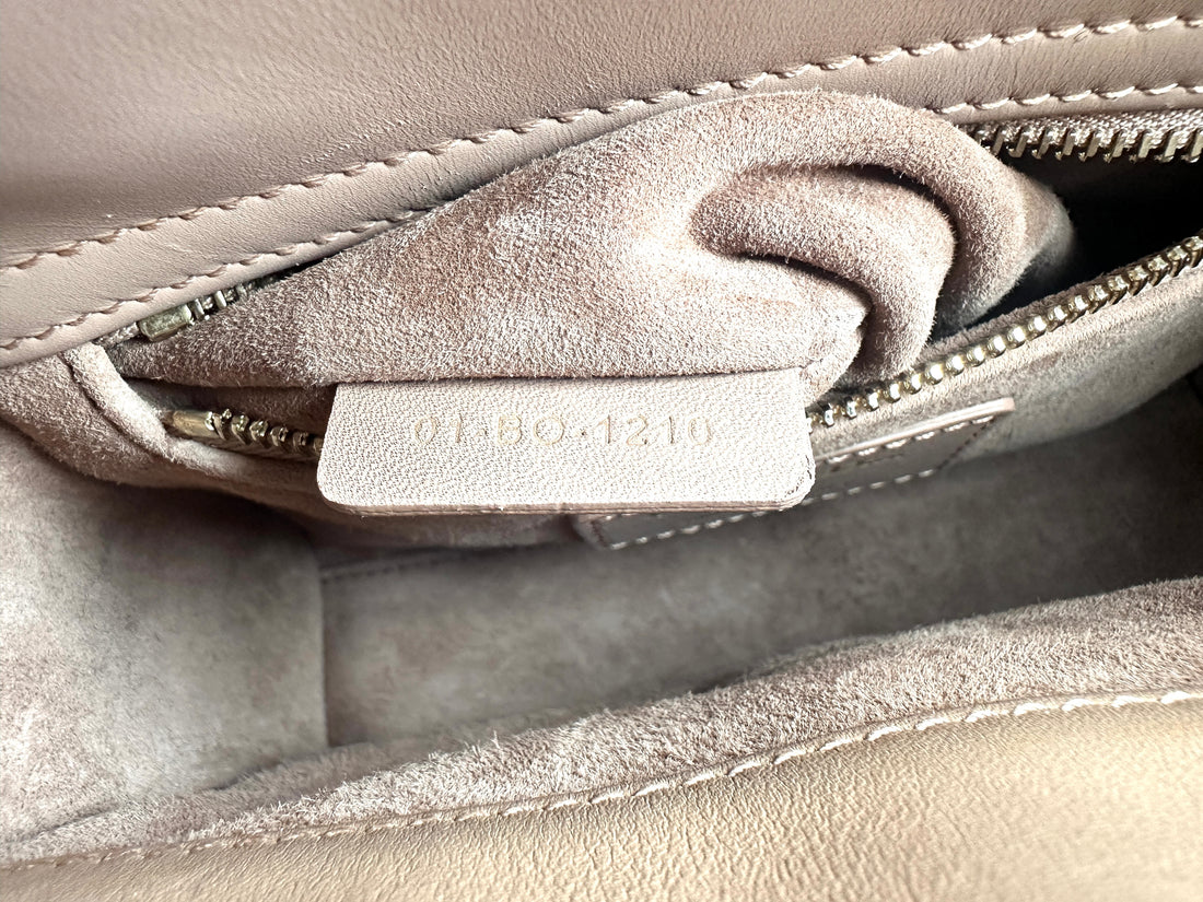 Christian Dior Lady Dior Powder Beige Cannage Leather Handle Bag With Powder Beige Charms DR487