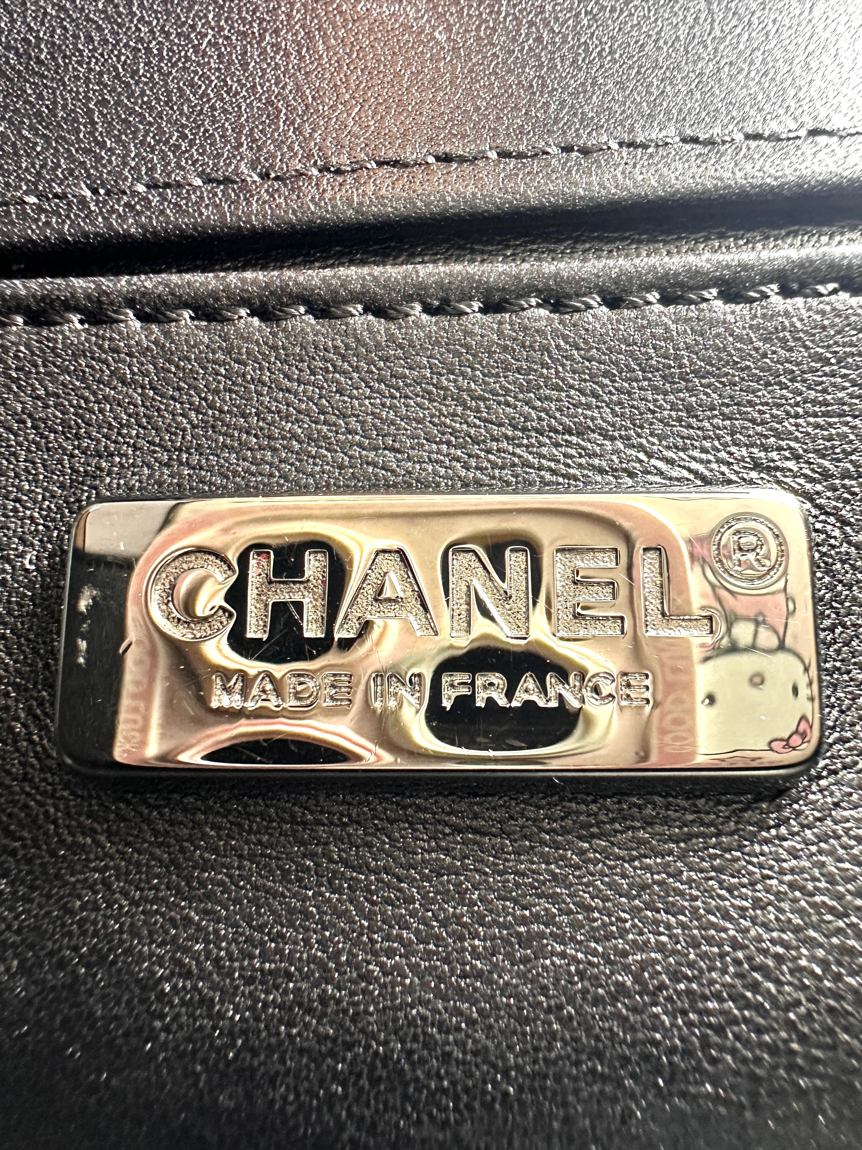 Chanel LeBoy Black Stingray Leather Flap Bag With Silver Buckle(21***34) CC1396