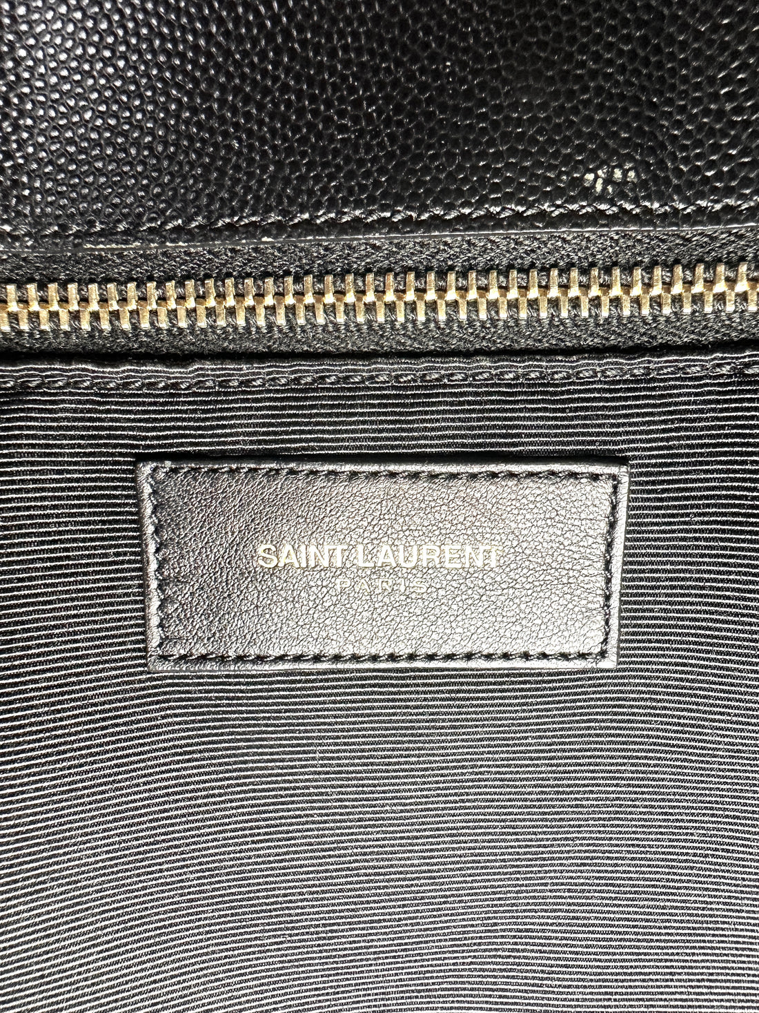 Saint Laurent Black Chevron Quilted Leather Tote Bag With Gold Hardware SL158