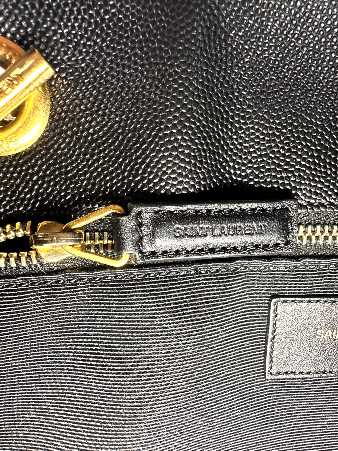 Saint Laurent Black Chevron Quilted Leather Tote Bag With Gold Hardware SL158