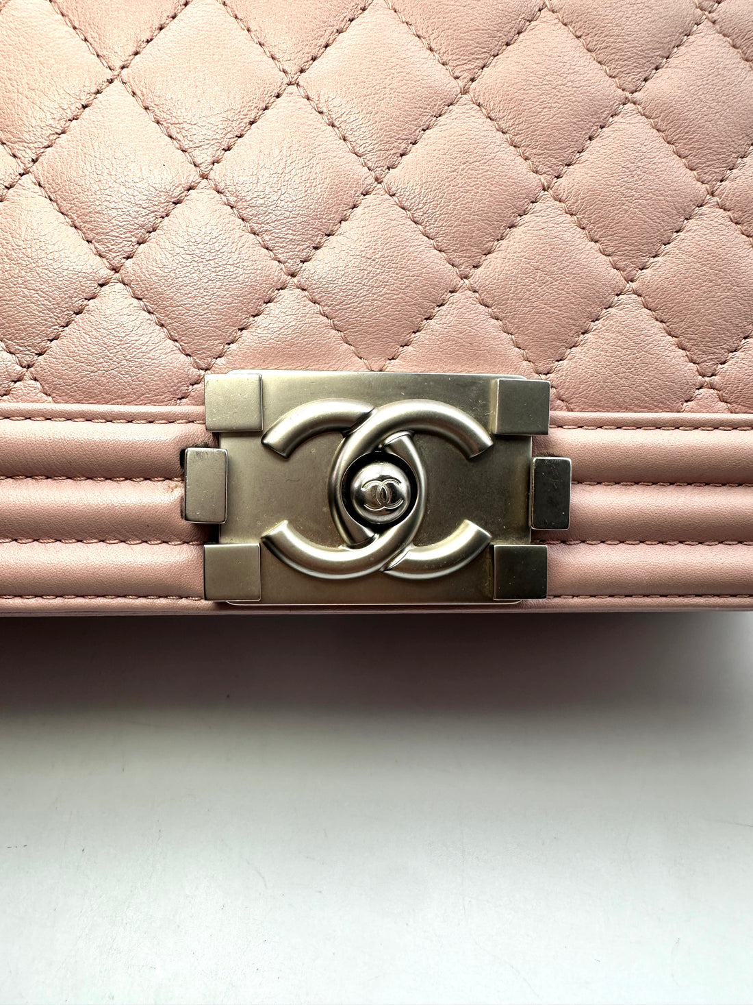 Chanel LeBoy Pink Quilted Leather Large Size Flap Bag With Silver Buckle(20***89) CC1401