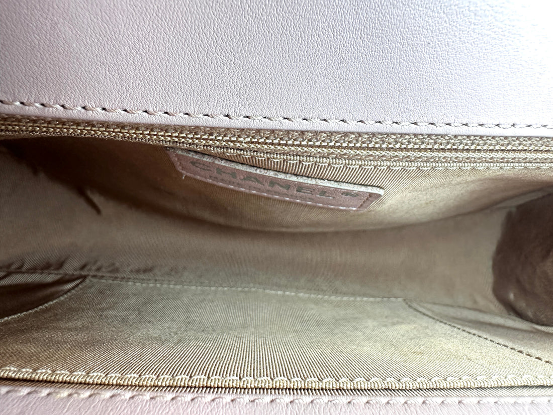 Chanel LeBoy Pink Quilted Leather Large Size Flap Bag With Silver Buckle(20***89) CC1401