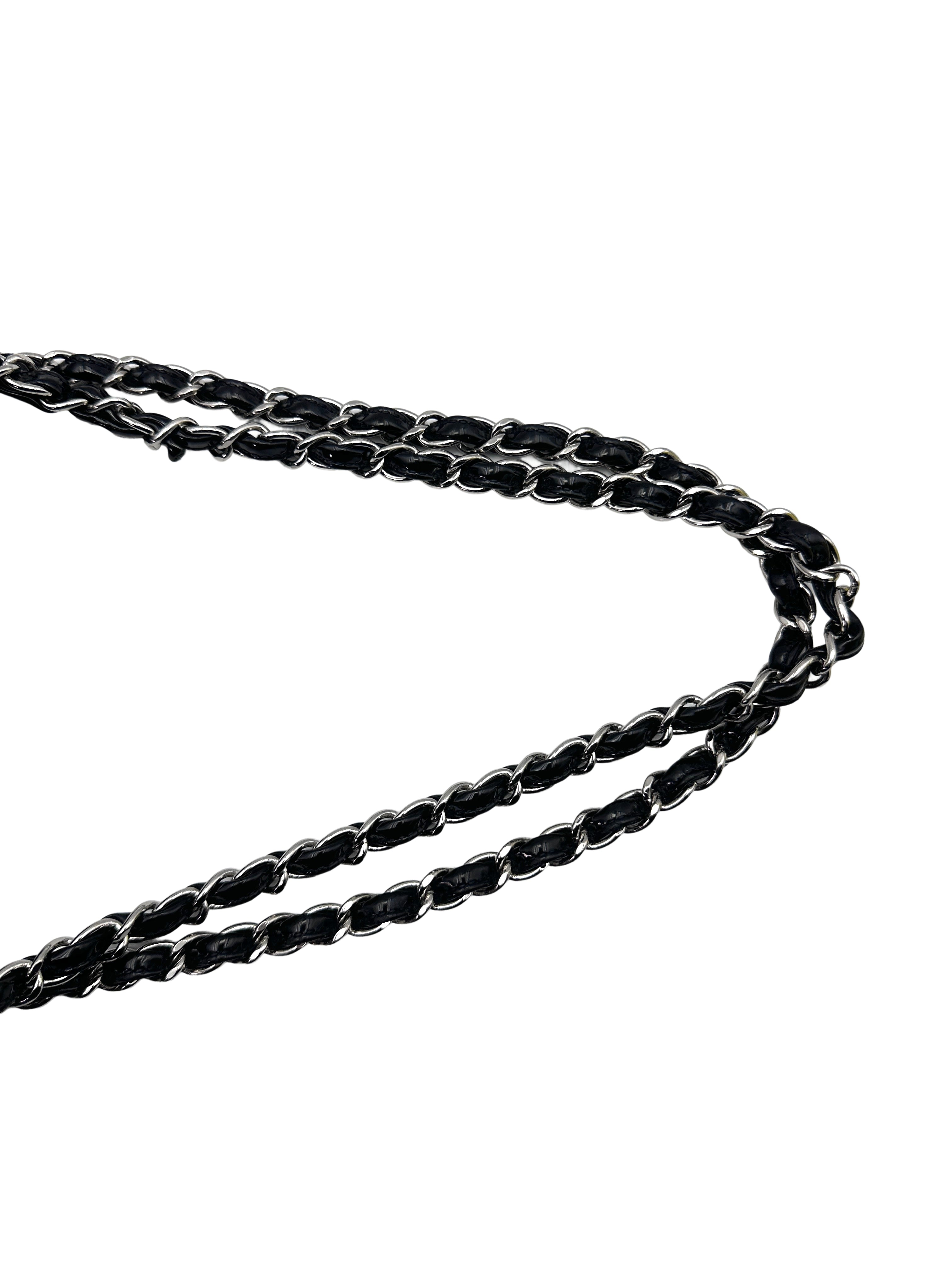 Chanel Classic Flap Black Chevron Quilted Patent Leather Chain Flap Bag With Siilver Buckle(21***41) CC1404