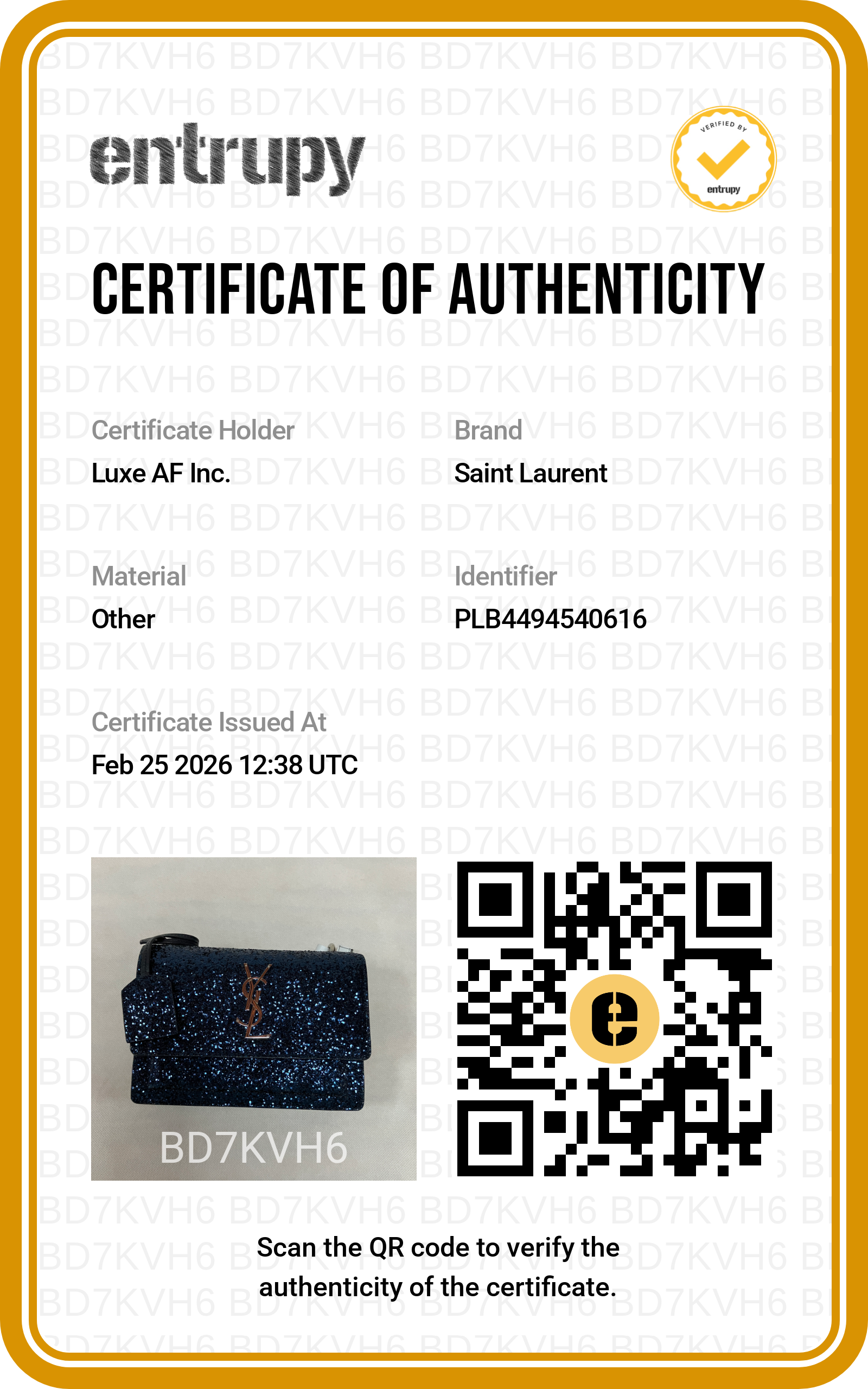 Saint Laurent Sunset Blue Glittered Leather Chain Shoulder Bag SL159