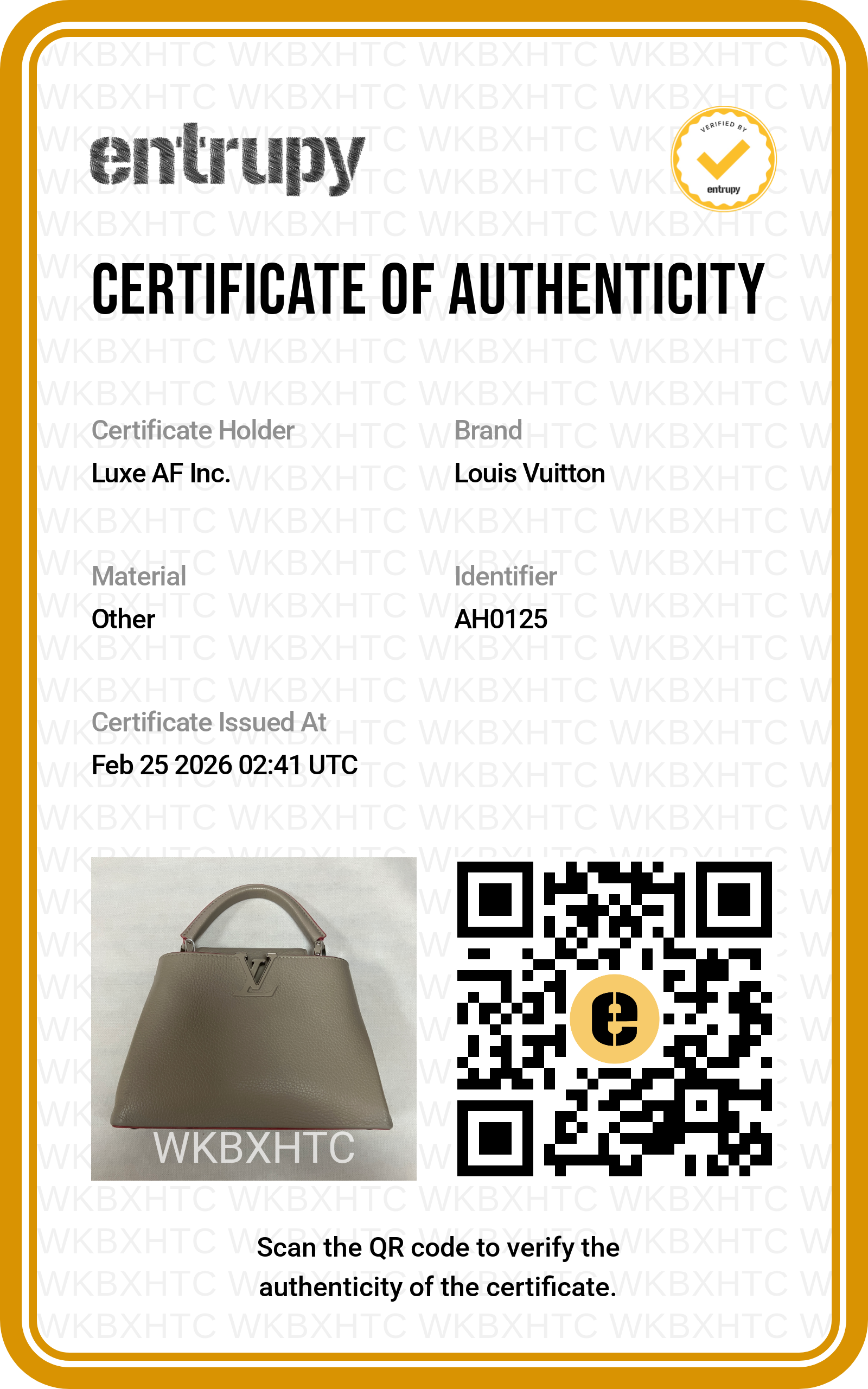 Louis Vuitton Capucines Galet Taurillon Leather Small Size Handle Bag LV1892