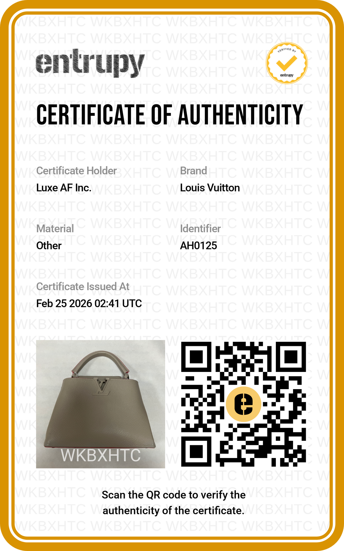 Louis Vuitton Capucines Galet Taurillon Leather Small Size Handle Bag LV1892