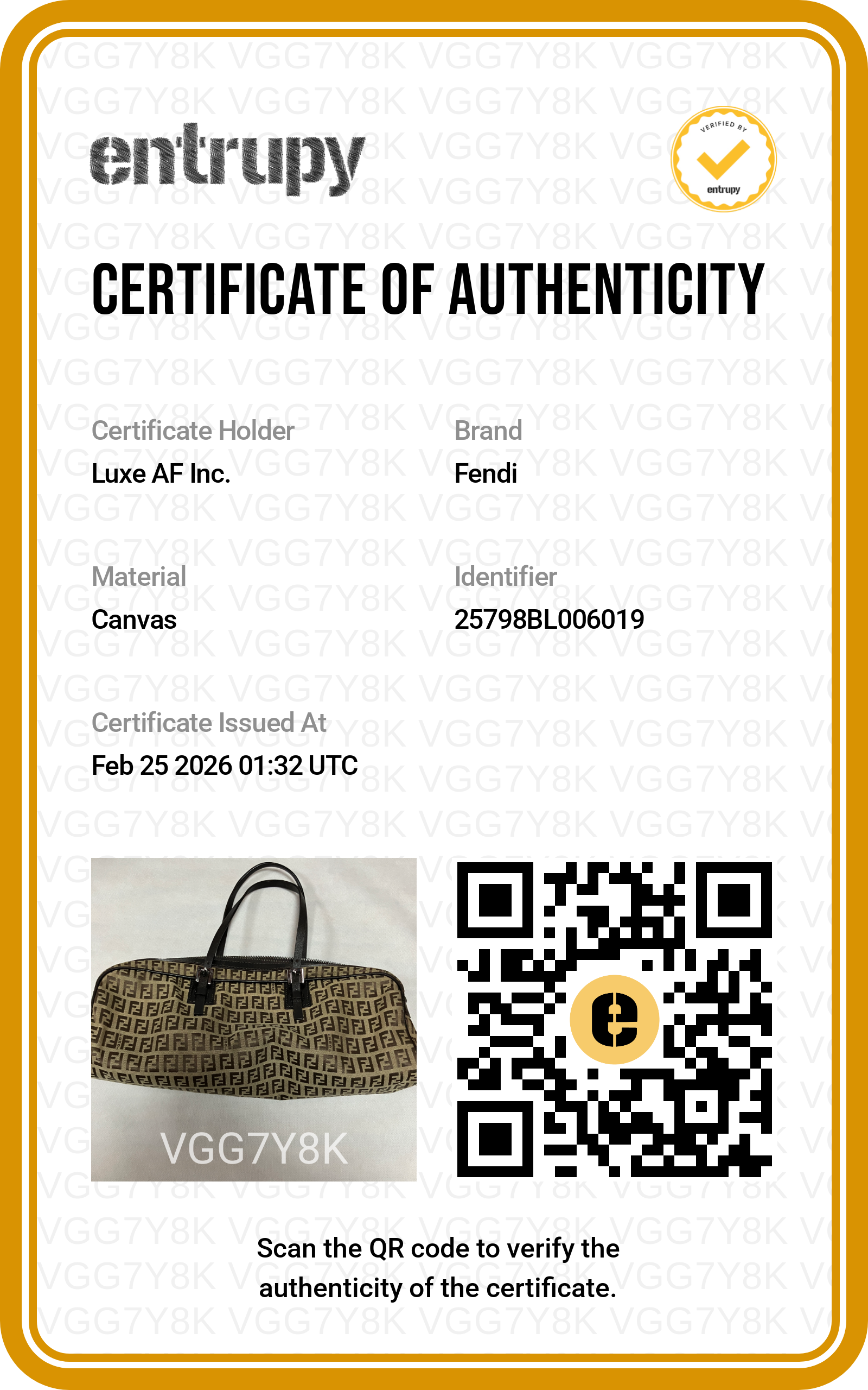 Fendi Zucchino Brwon FF Monogram Handle Bag With Karlito Charm FF83