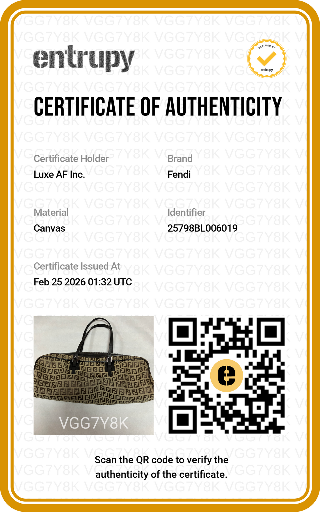 Fendi Zucchino Brwon FF Monogram Handle Bag With Karlito Charm FF83