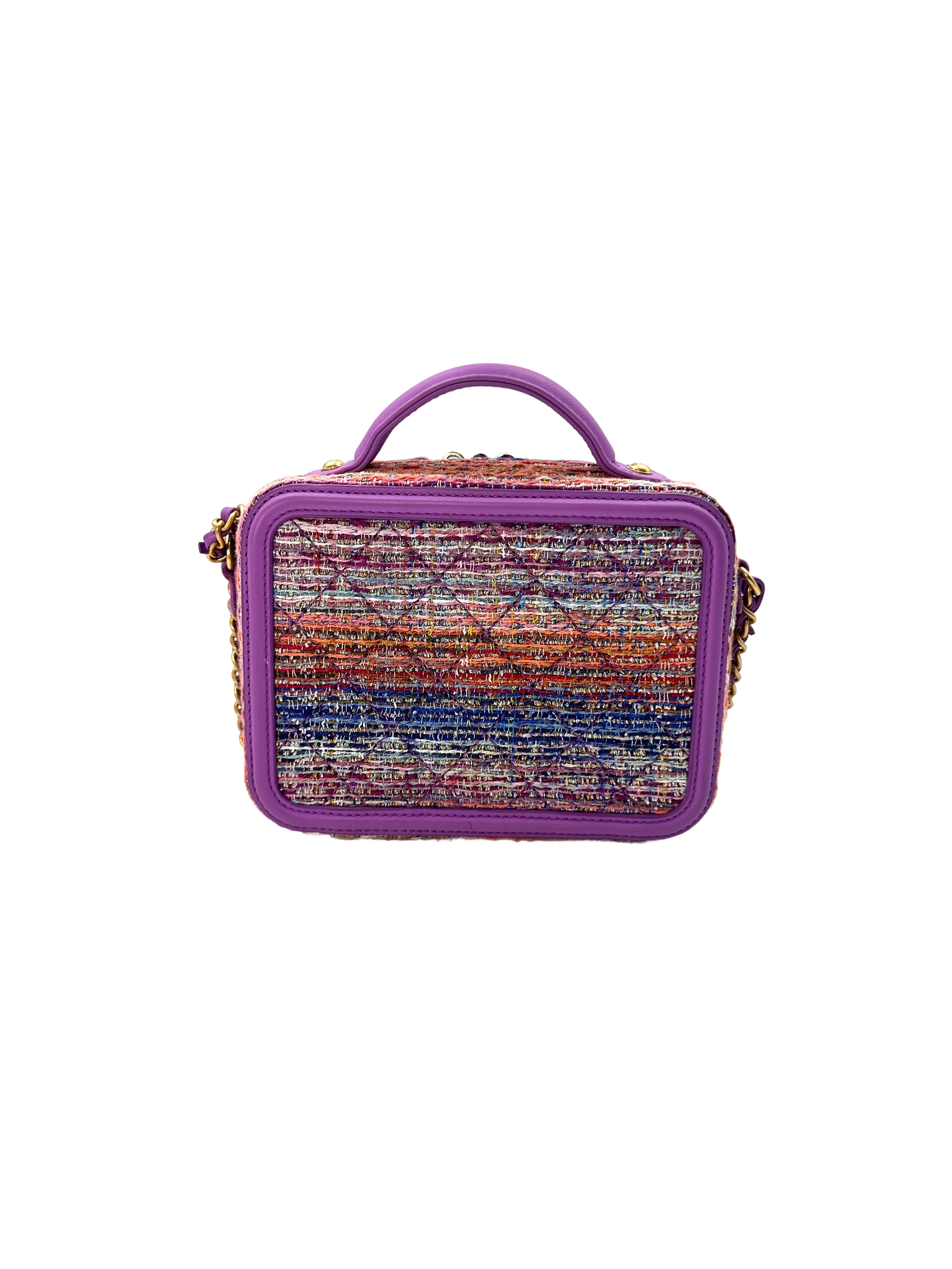 Chanel CC Filigree 20C Rainbow Tweed Handle Vanity Case(29***47) CC1407