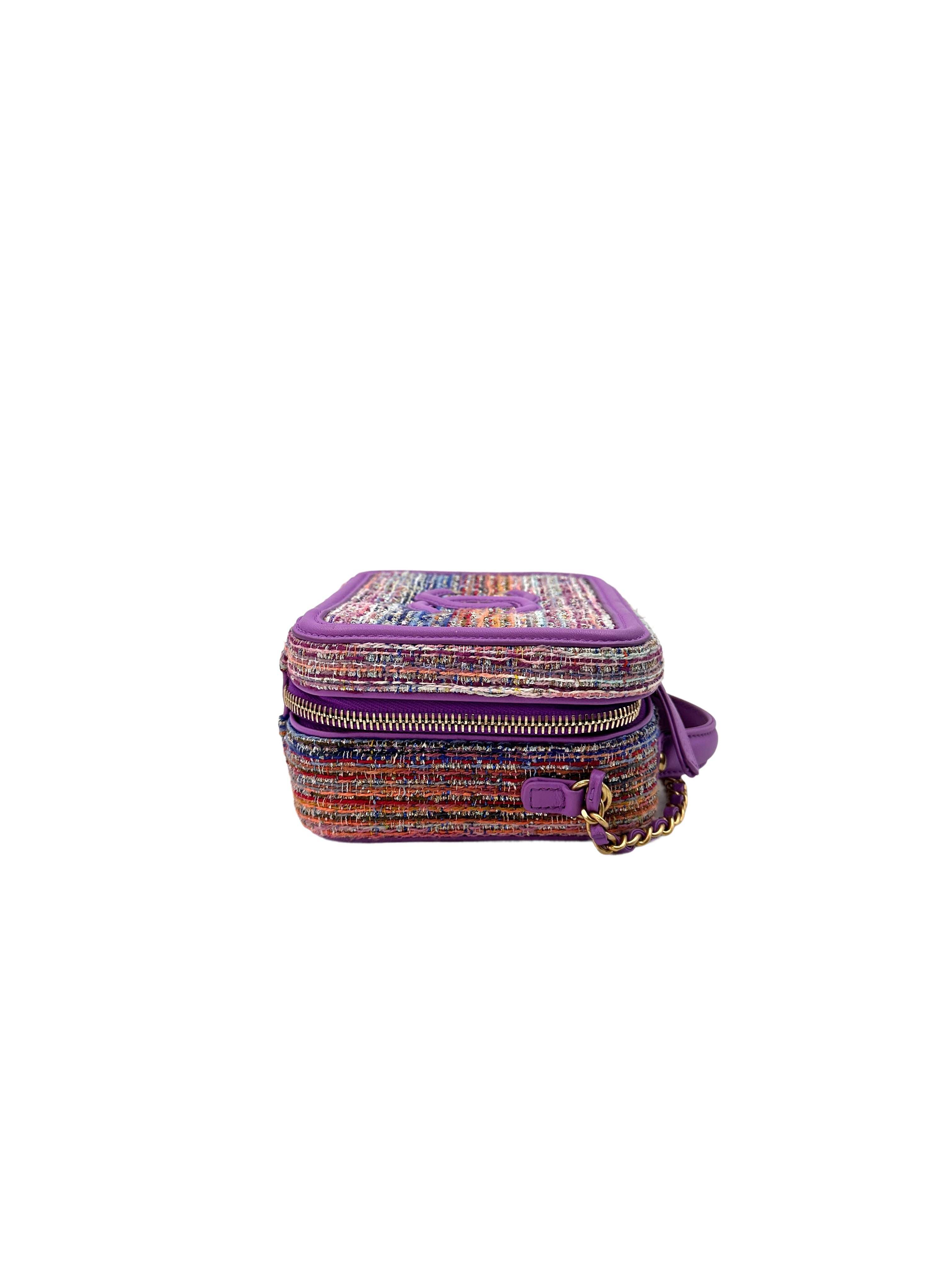 Chanel CC Filigree 20C Rainbow Tweed Handle Vanity Case(29***47) CC1407