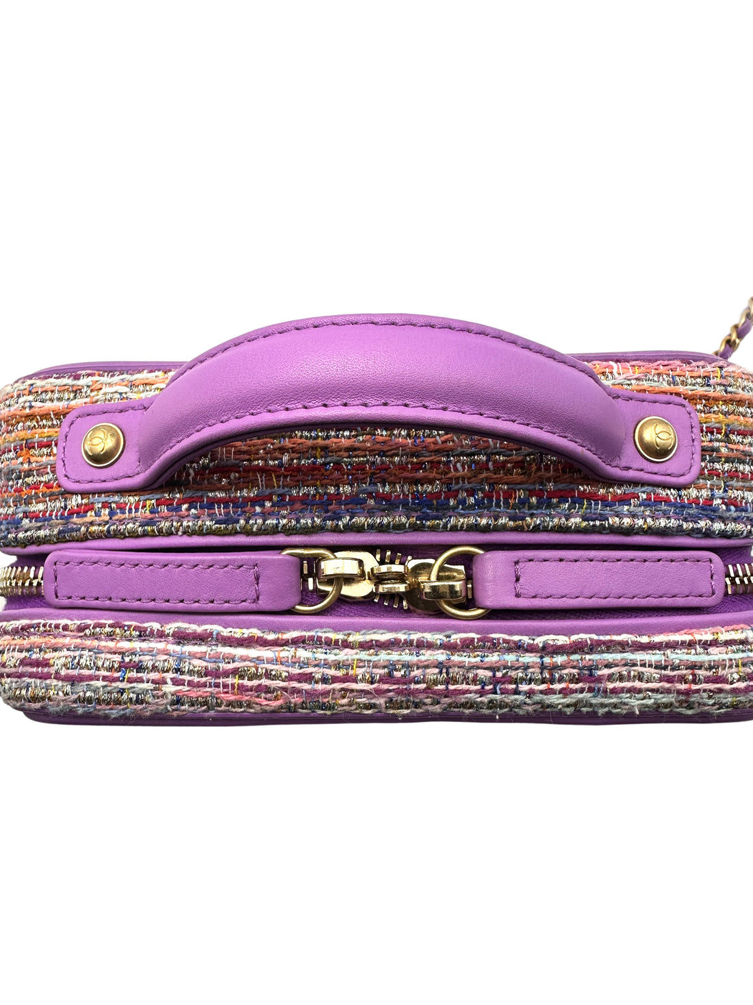 Chanel CC Filigree 20C Rainbow Tweed Handle Vanity Case(29***47) CC1407